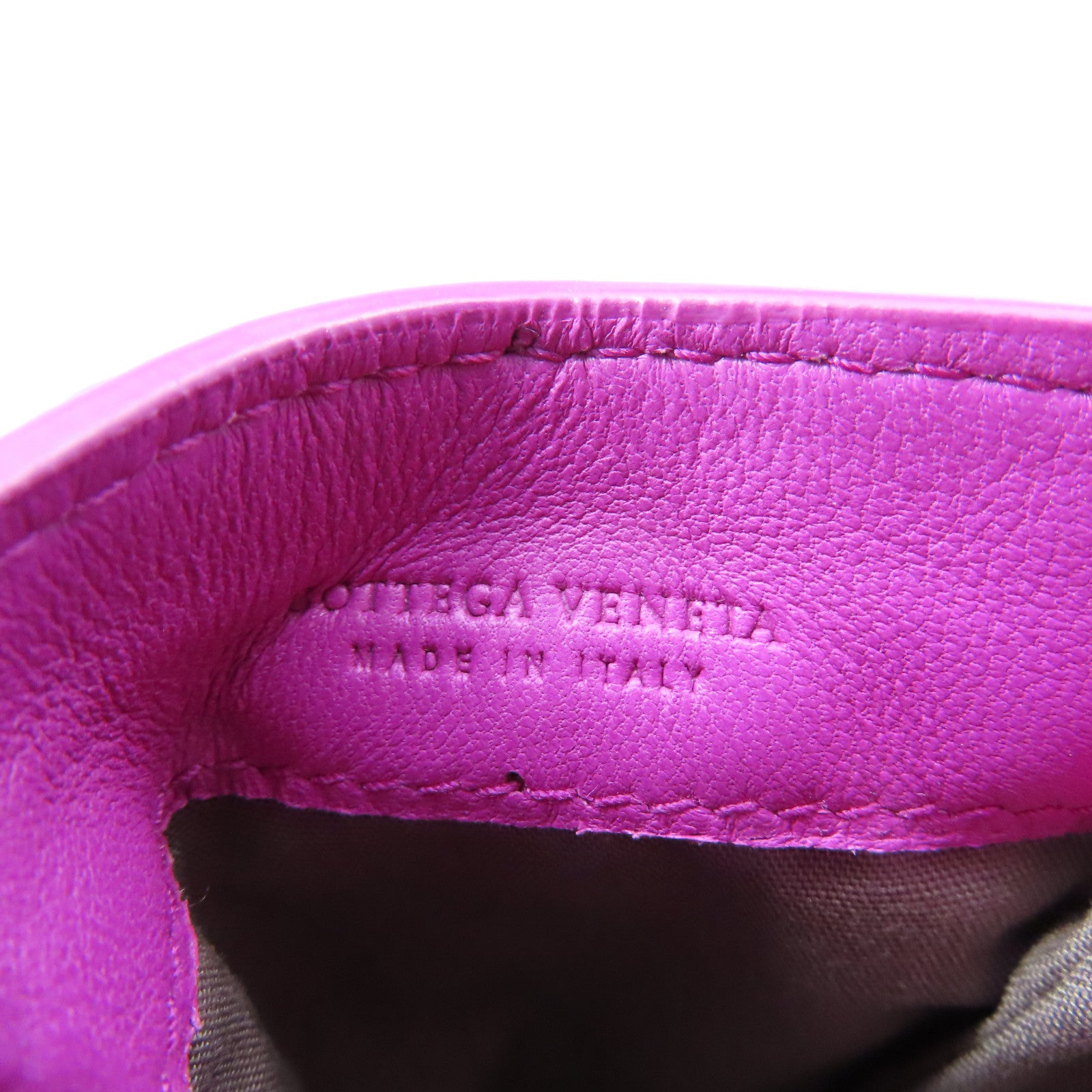BOTTEGA VENETA Textured Leather Pouch Clutch Purple