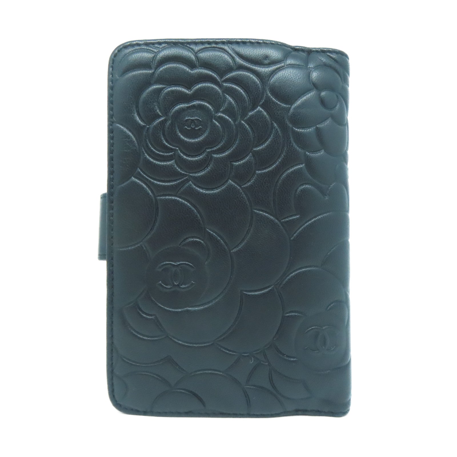CHANEL 羊皮皮革Wallet銀扣錢包黑色
