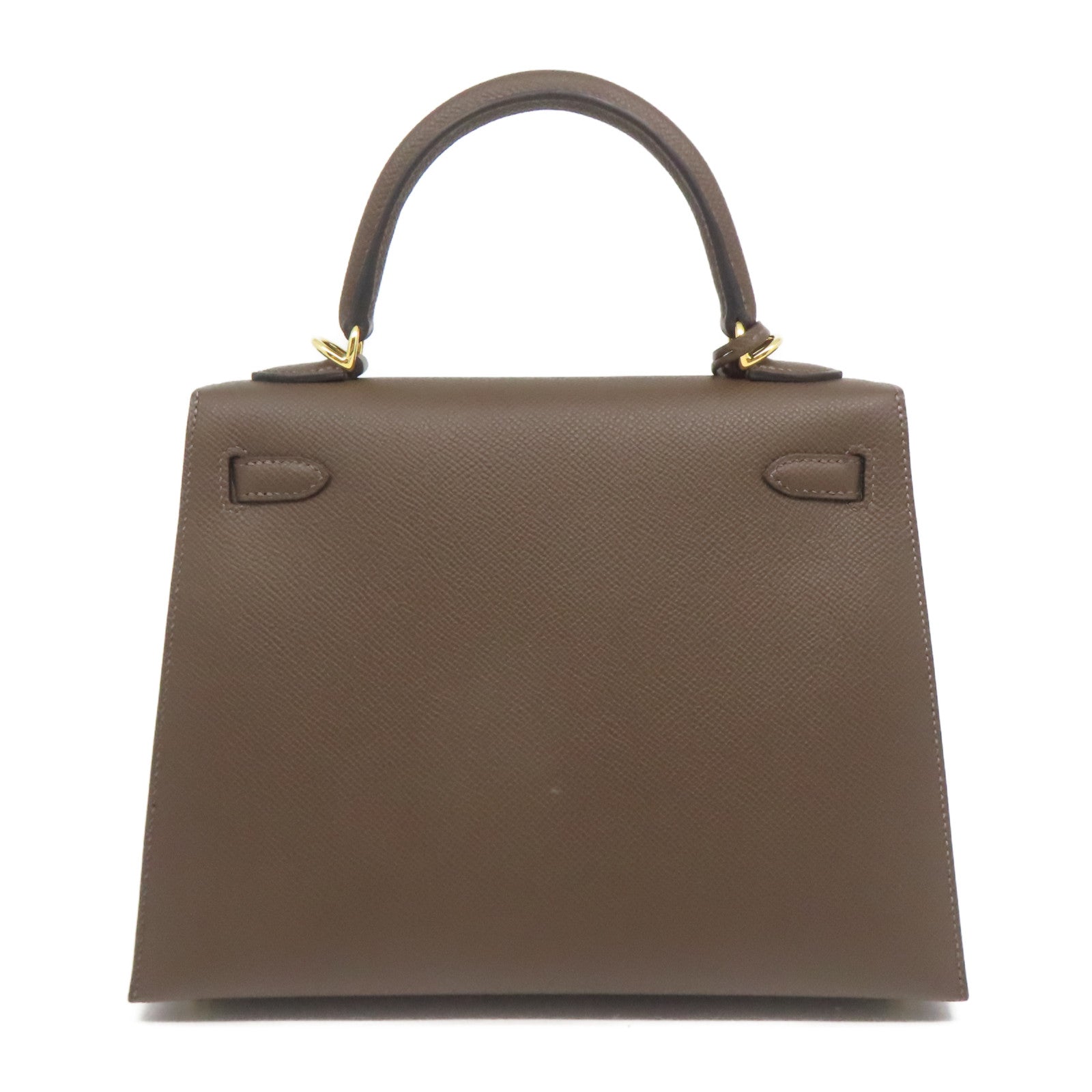 HERMES Epsom皮革Kelly 25金扣手挽肩背兩用袋啡色