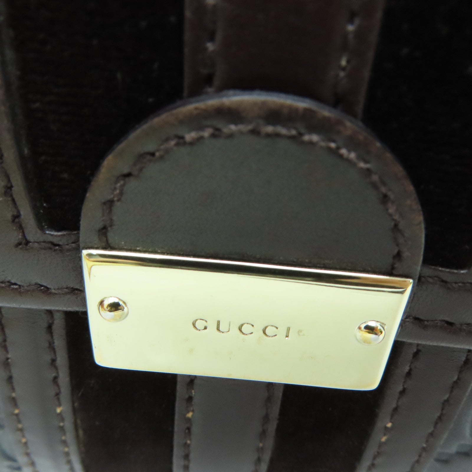 GUCCI 牛皮皮革Long Wallet金扣長錢包啡色
