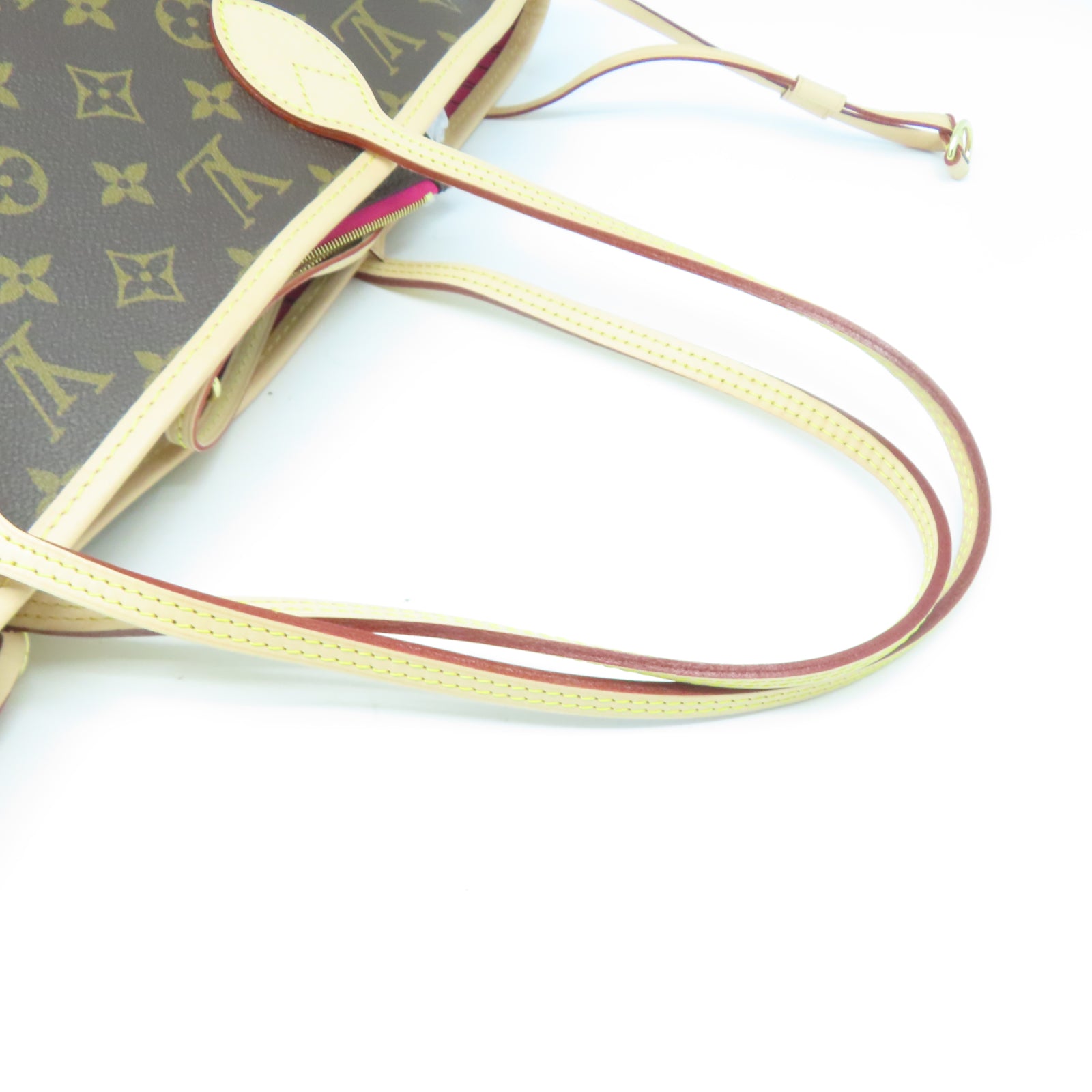 LOUIS VUITTON Monogram Neverfull MM金扣手挽袋棕色