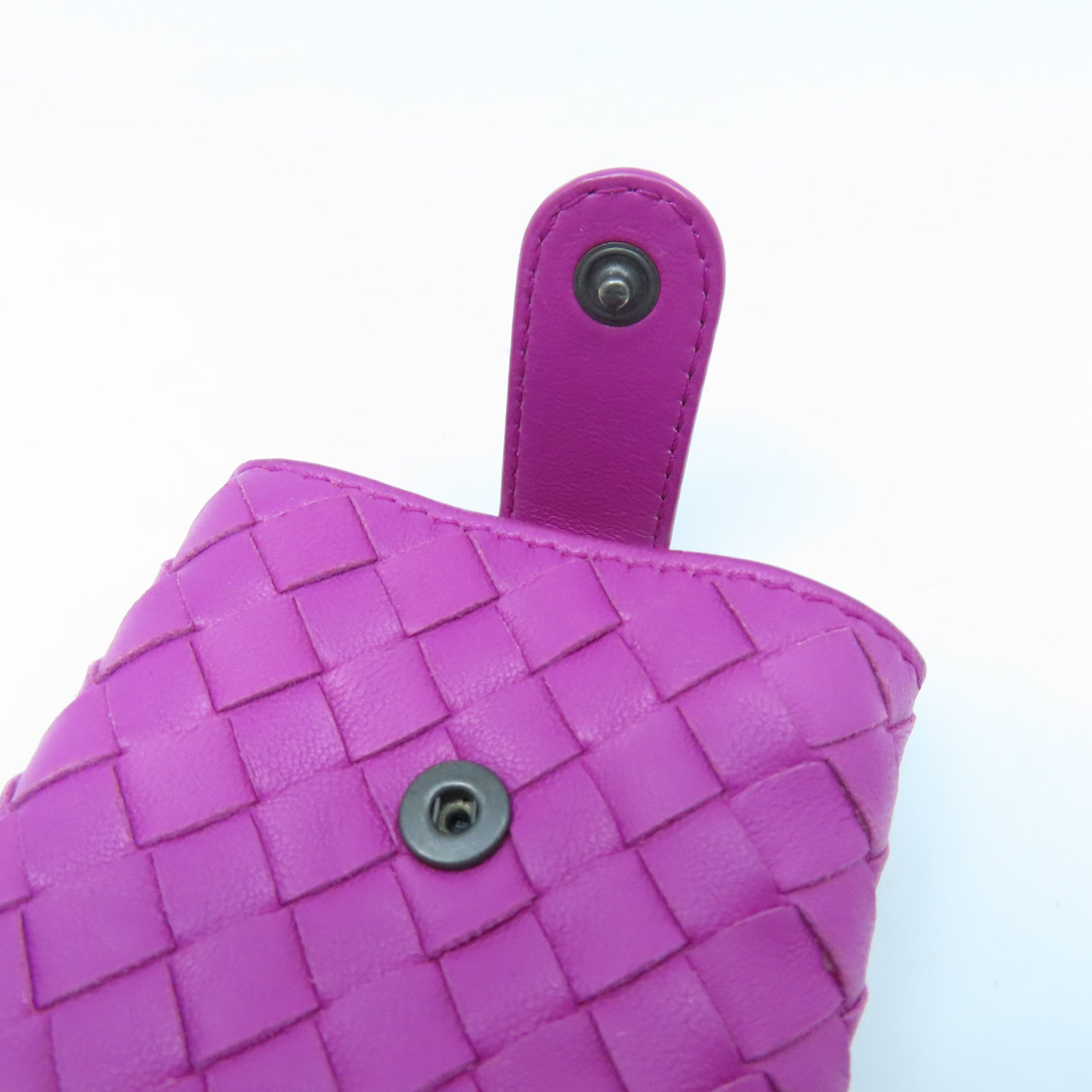 BOTTEGA VENETA Textured Leather Pouch Clutch Purple