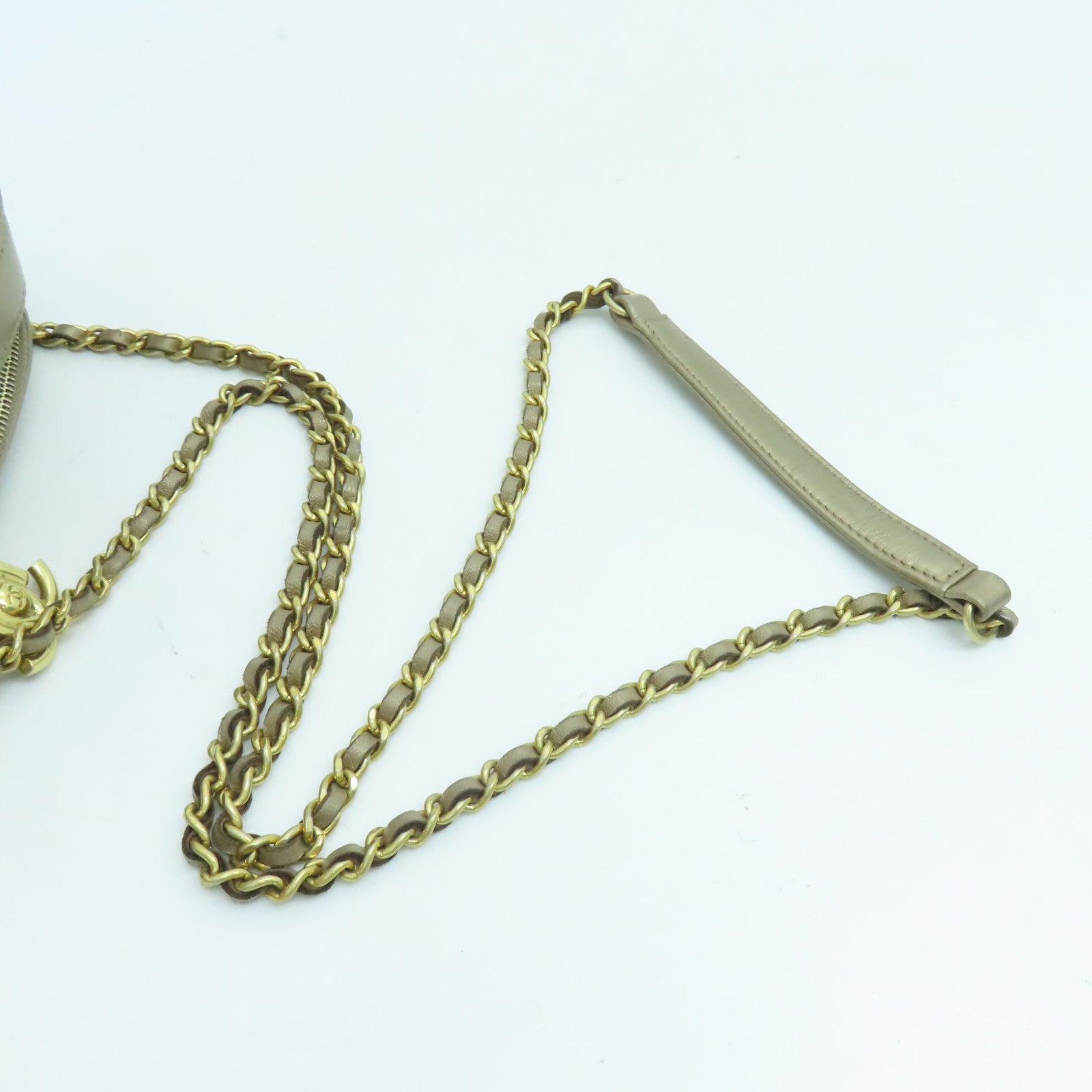 CHANEL 【激減優惠】菱格羊皮皮革Chain Shoulder金扣鏈帶肩背袋金色