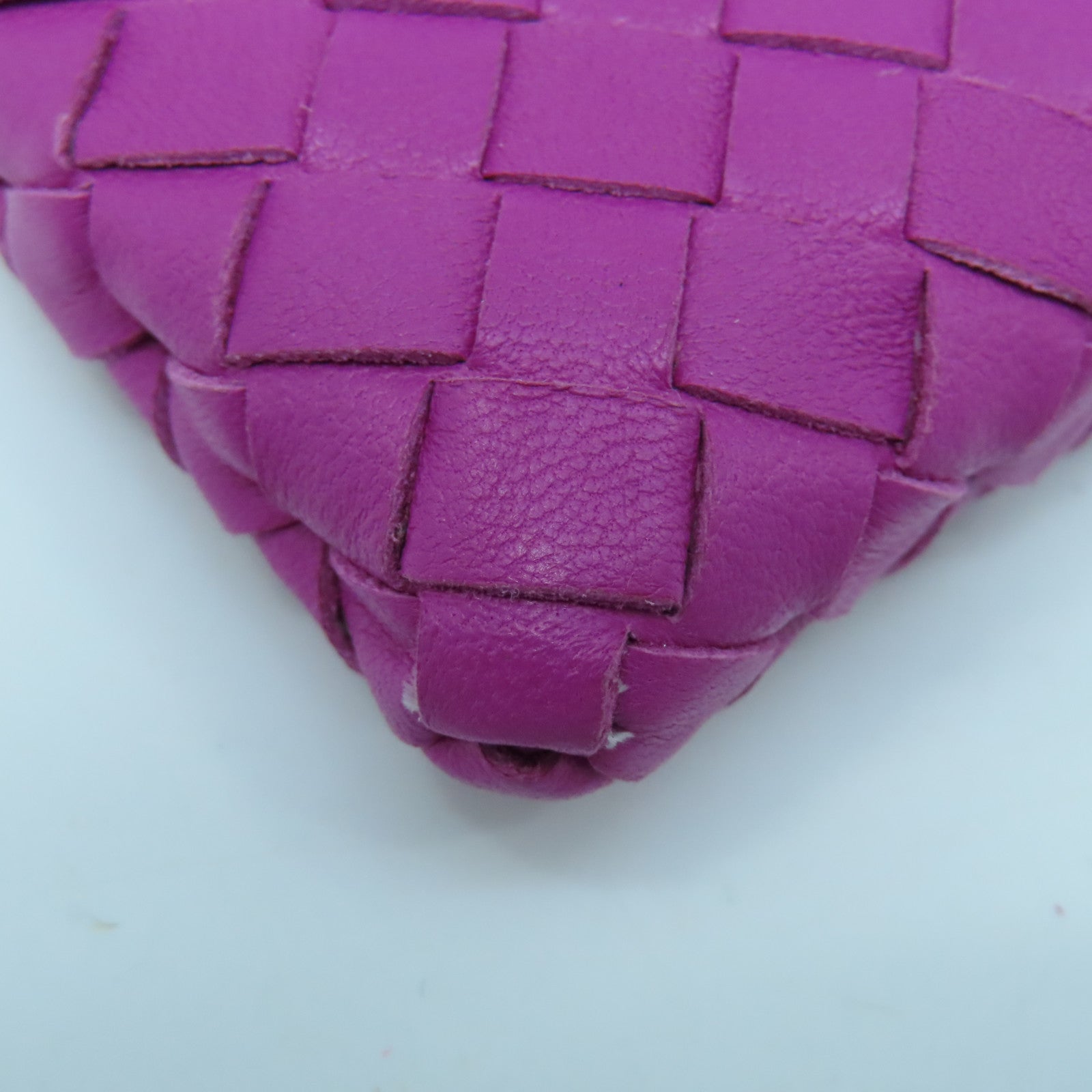 BOTTEGA VENETA Textured Leather Pouch Clutch Purple