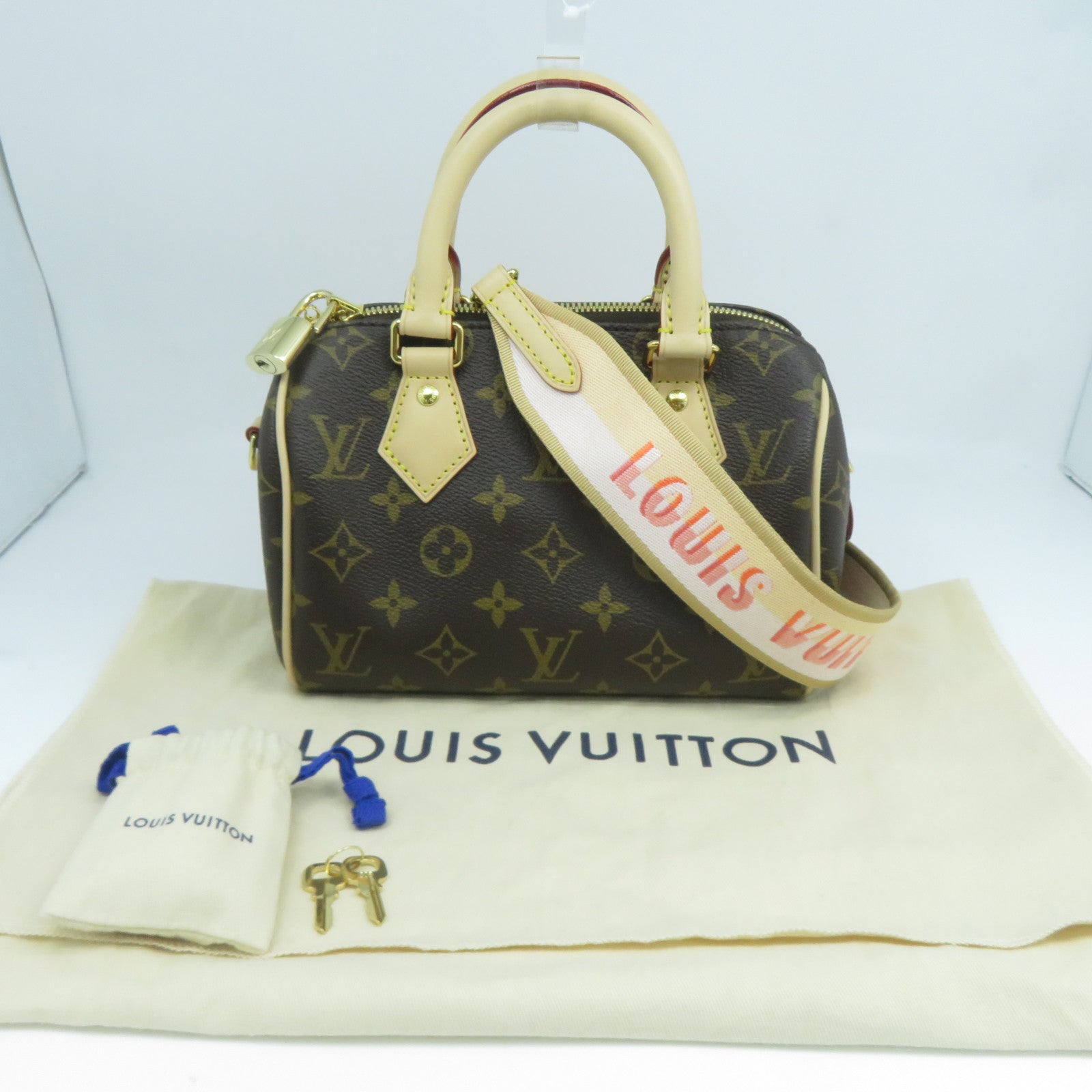 LOUIS VUITTON Monogram Speedy Bandouliere 20金扣手挽肩背兩用袋啡色