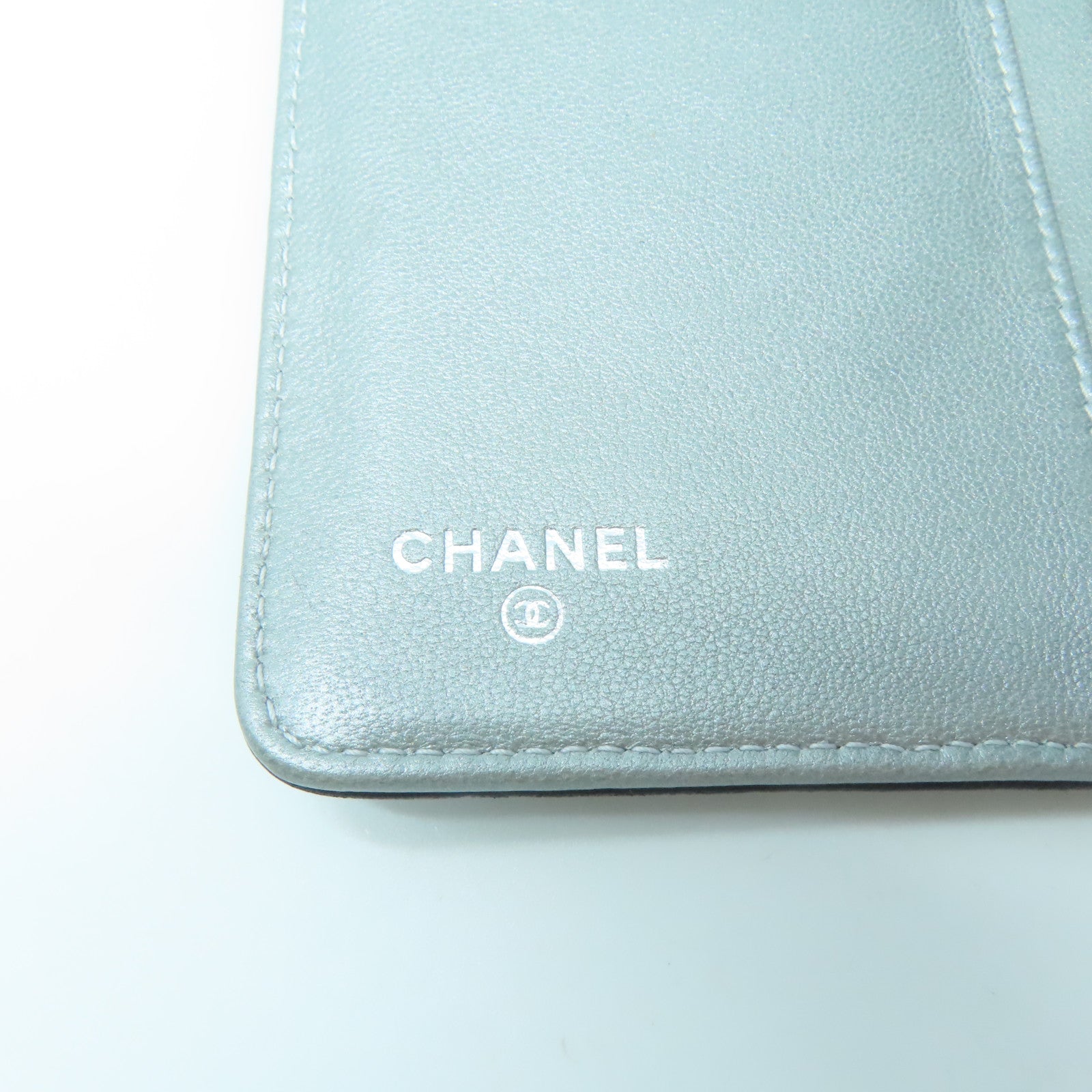 CHANEL 羊皮皮革Wallet銀扣錢包黑色