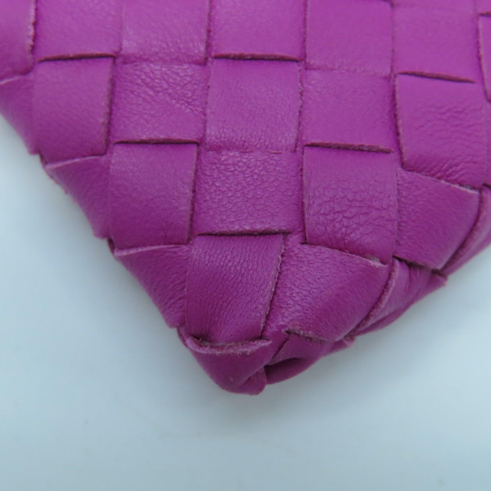 BOTTEGA VENETA Textured Leather Pouch Clutch Purple