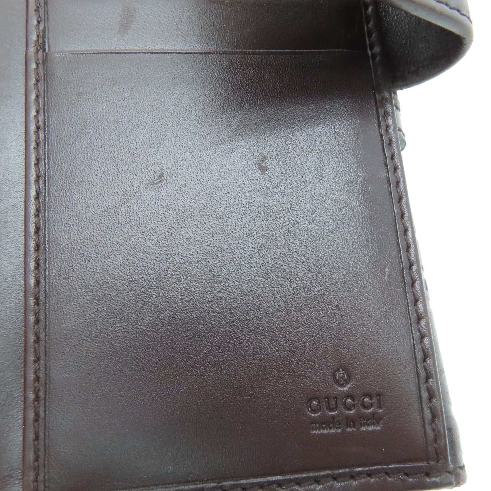 GUCCI 牛皮皮革Long Wallet金扣長錢包啡色