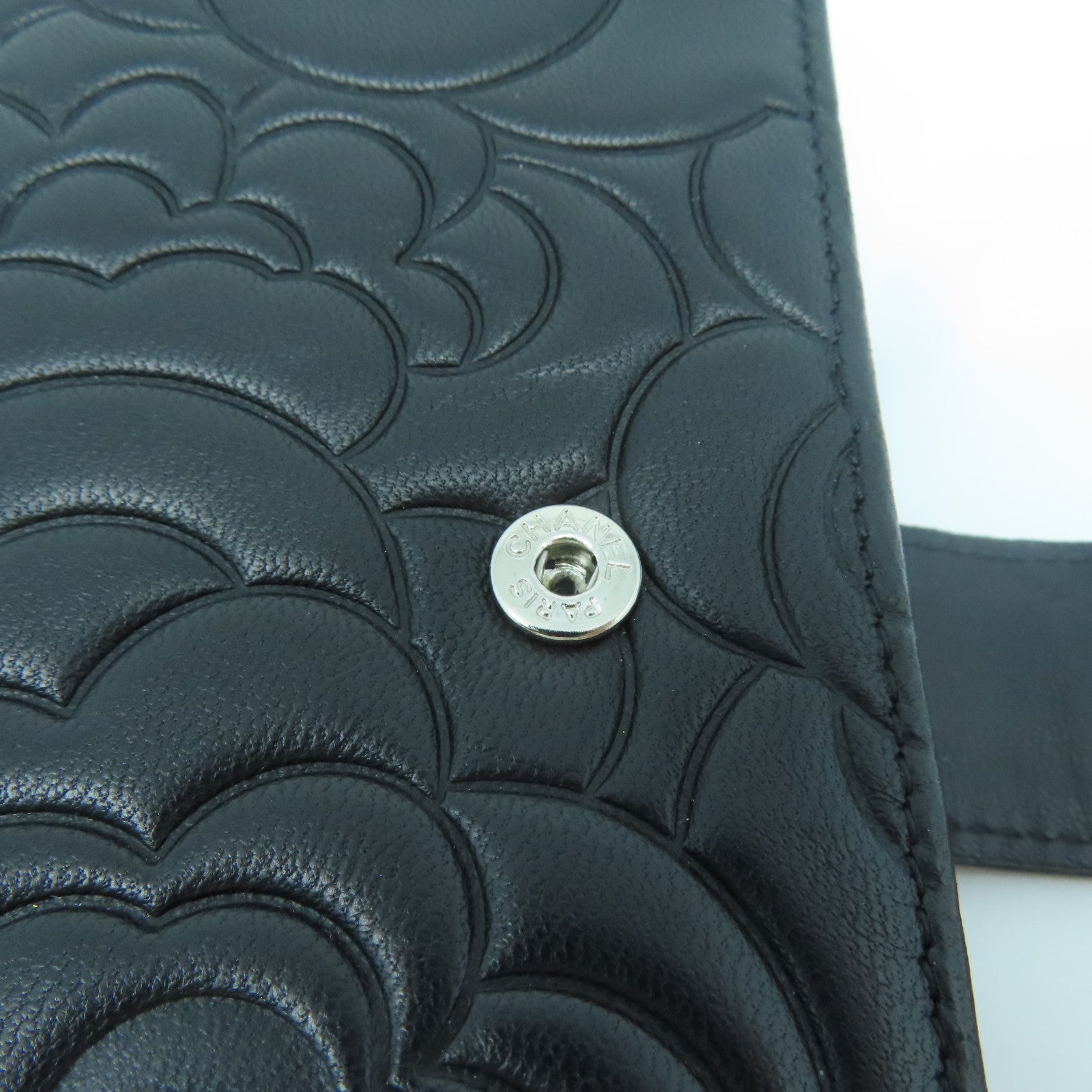 CHANEL 羊皮皮革Wallet銀扣錢包黑色
