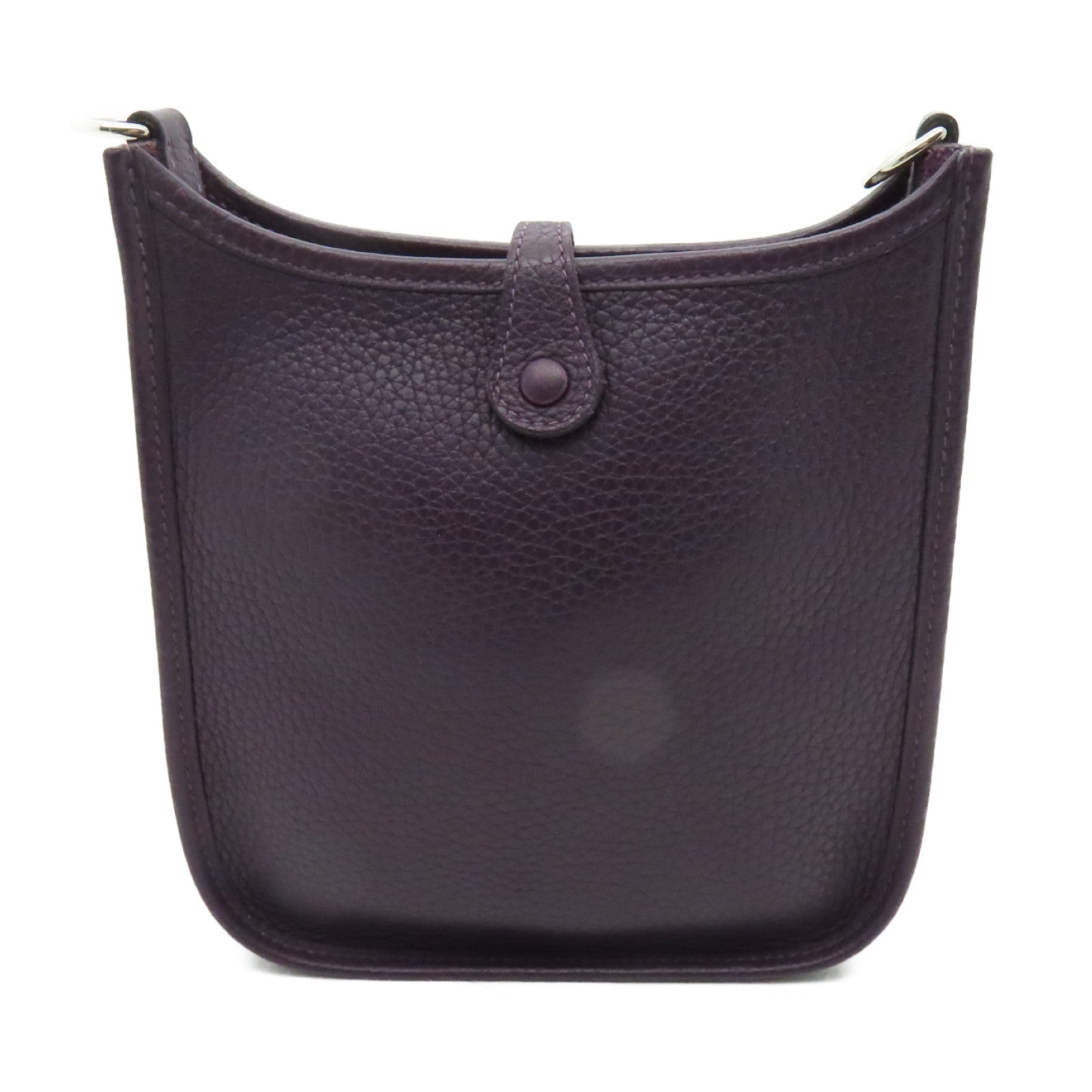 HERMES Clemence皮革Evelyne TPM銀扣肩背袋紫色