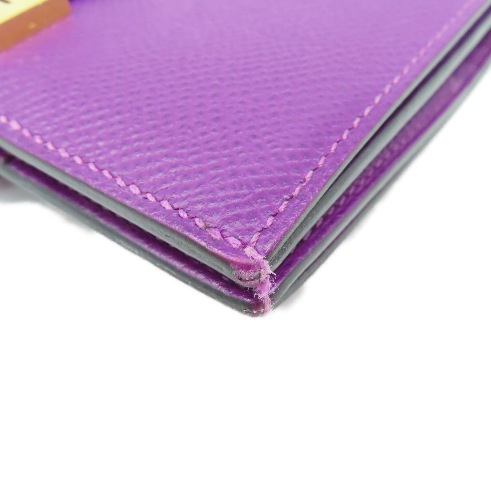 HERMES 【激減優惠】Epsom皮革Bearn Wallet金扣短錢包紫色