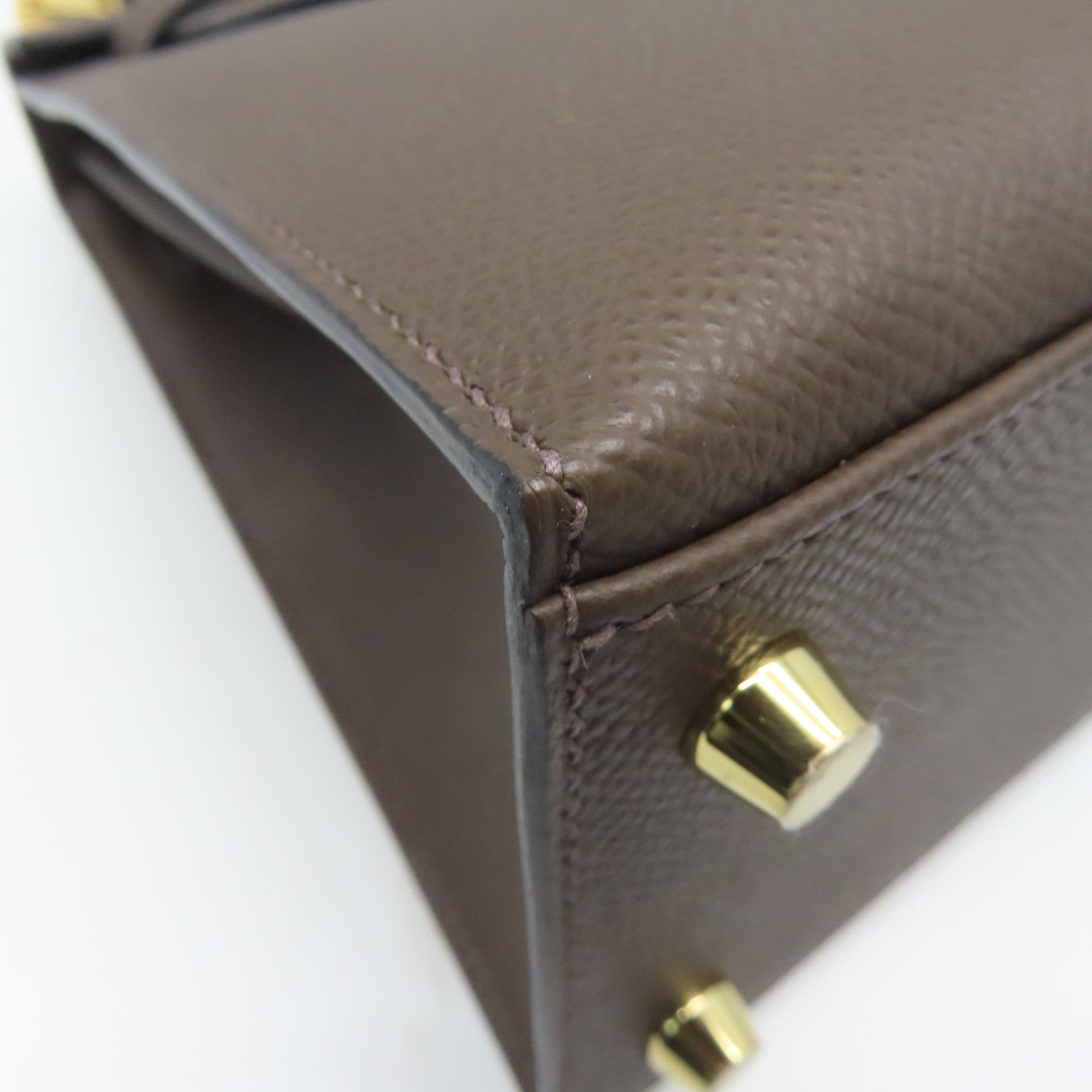 HERMES Epsom皮革Kelly 25金扣手挽肩背兩用袋啡色