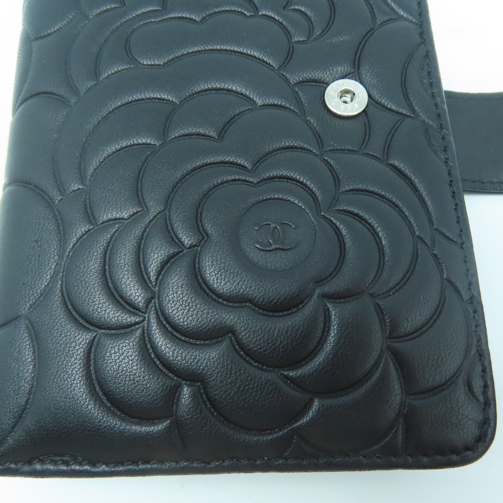 CHANEL 羊皮皮革Wallet銀扣錢包黑色