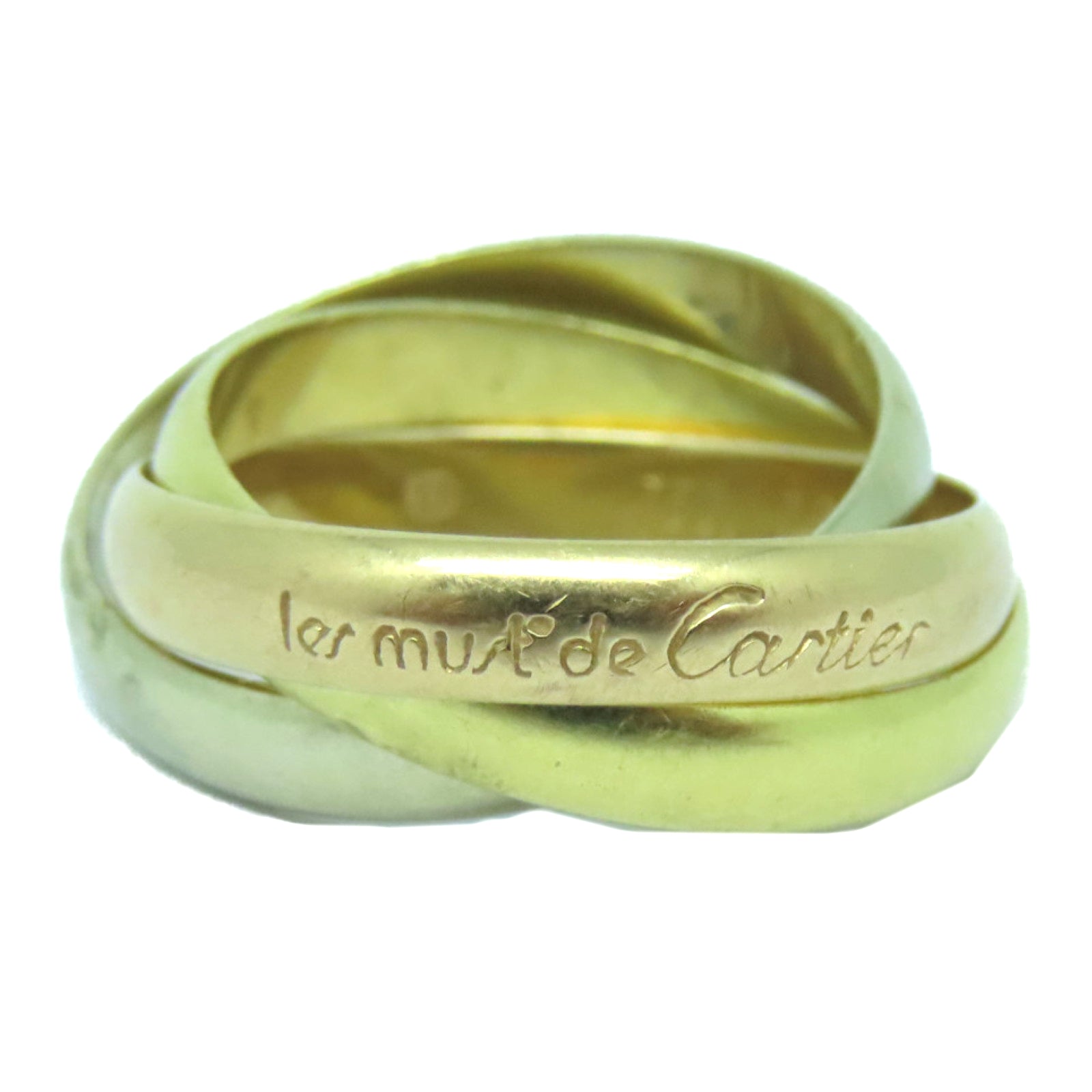 CARTIER 18K黄金/玫瑰金/白金Trinity Ring戒指US#6.75/Cartier#54