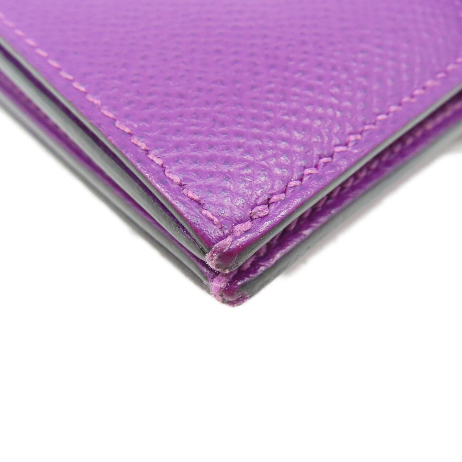 HERMES 【激減優惠】Epsom皮革Bearn Wallet金扣短錢包紫色