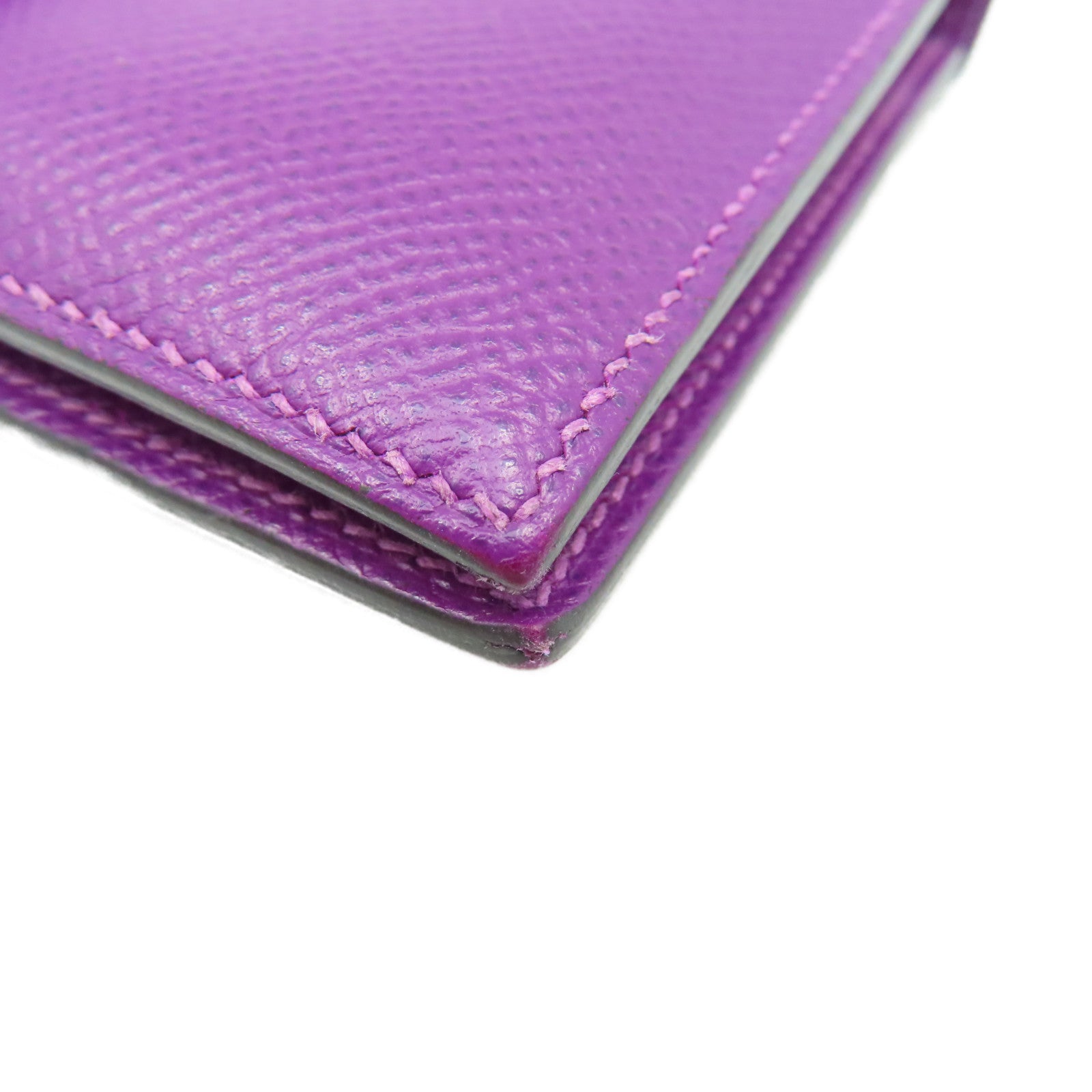 HERMES 【激減優惠】Epsom皮革Bearn Wallet金扣短錢包紫色