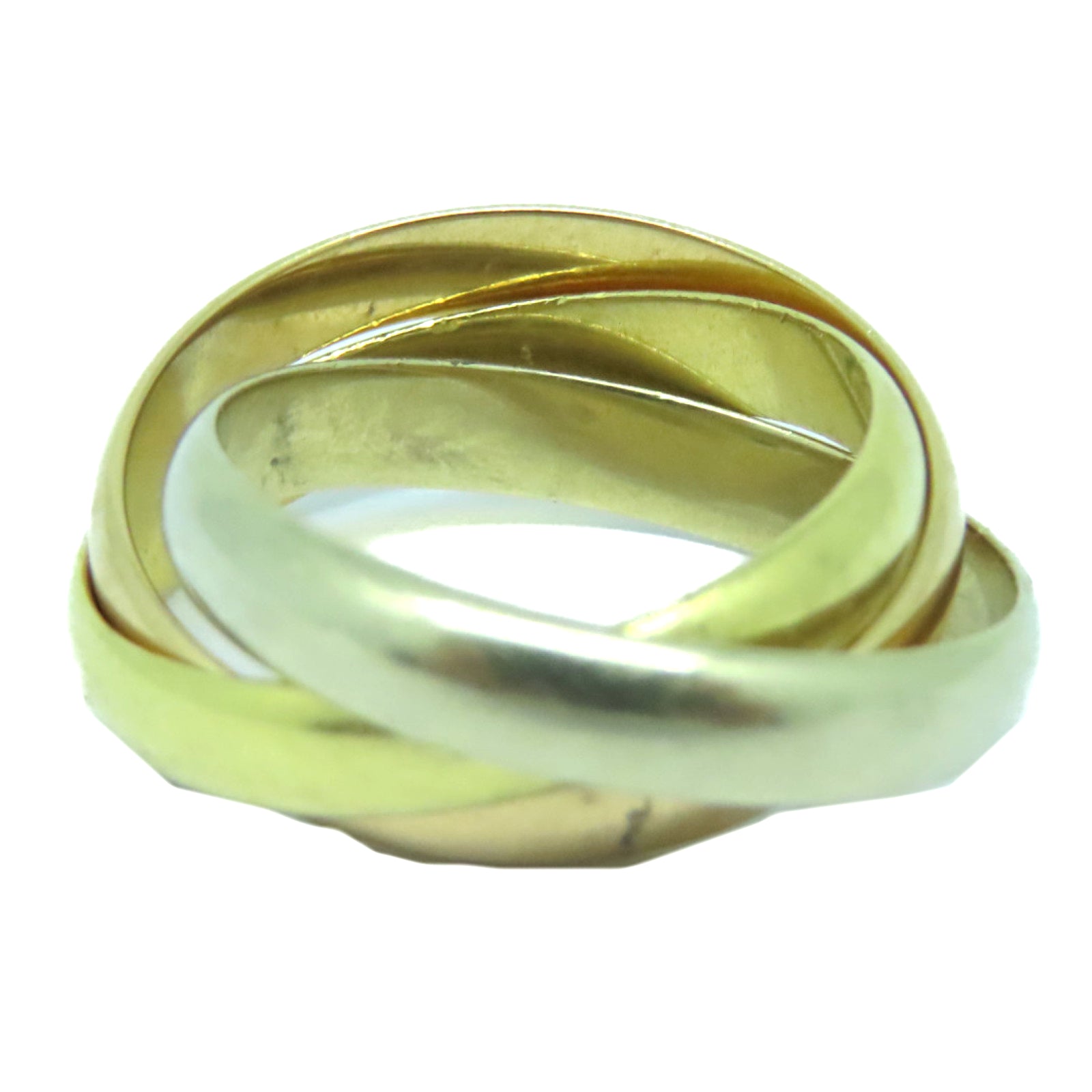 CARTIER 18K黄金/玫瑰金/白金Trinity Ring戒指US#6.75/Cartier#54