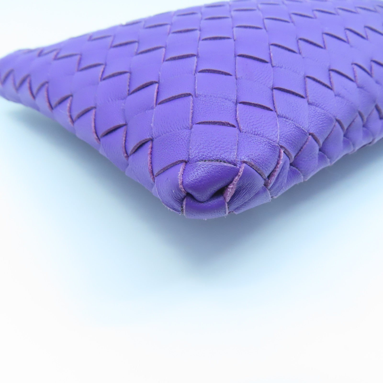 BOTTEGA VENETA Textured Leather Pouch Clutch Purple