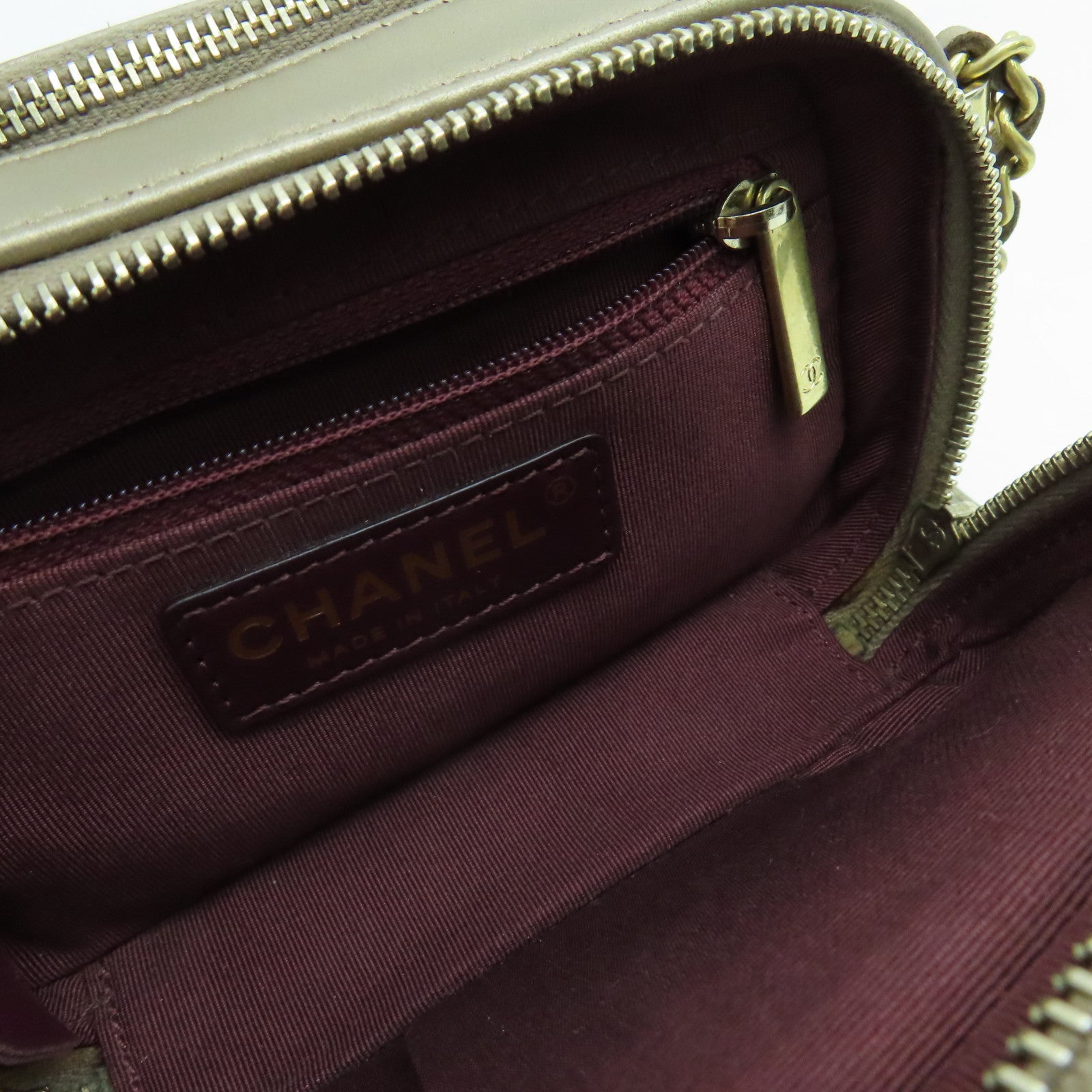 CHANEL 【激減優惠】菱格羊皮皮革Chain Shoulder金扣鏈帶肩背袋金色