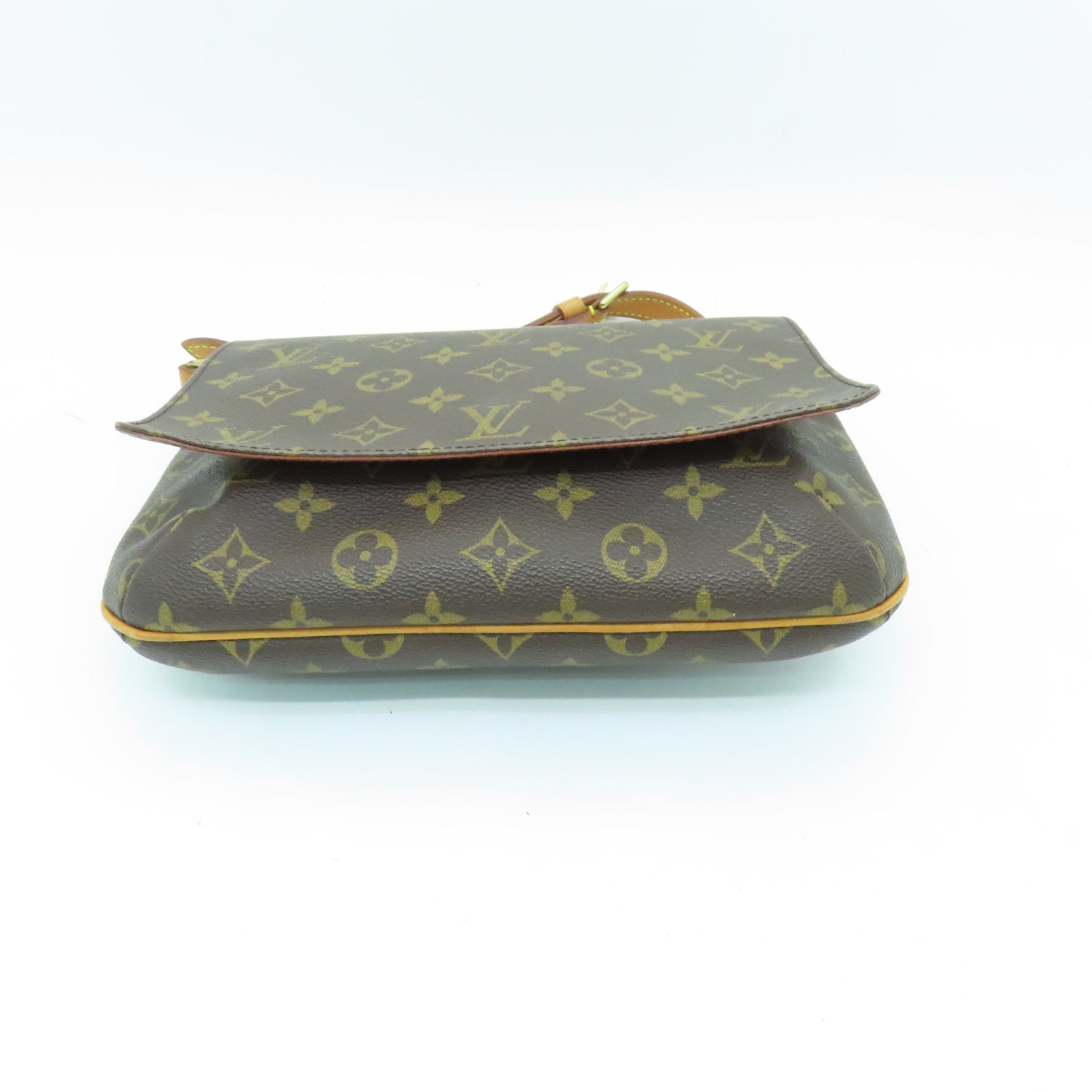 LOUIS VUITTON Monogram Musette Tango Gold Buckle Shoulder Bag Brown