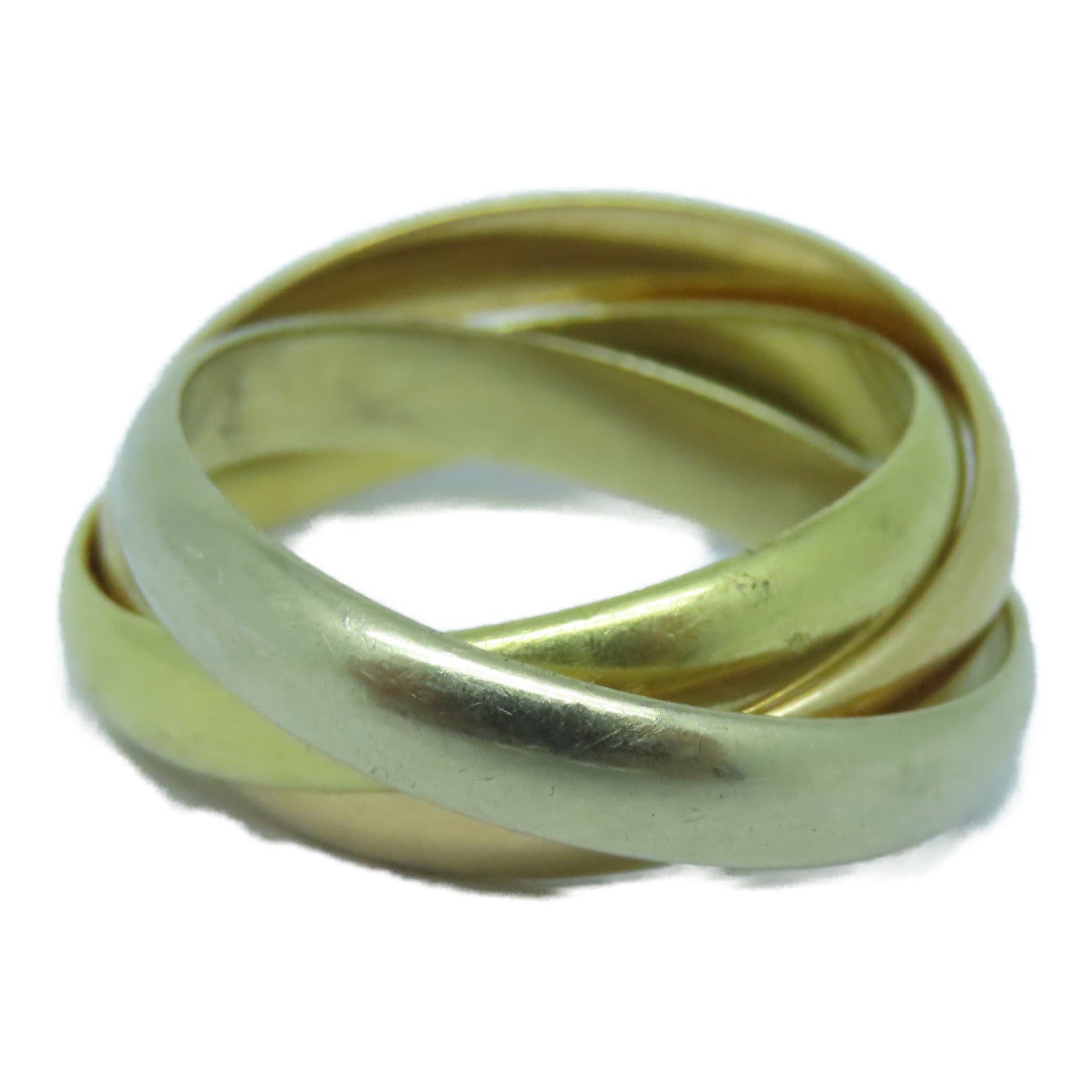 CARTIER 18K黄金/玫瑰金/白金Trinity Ring戒指US#6.75/Cartier#54