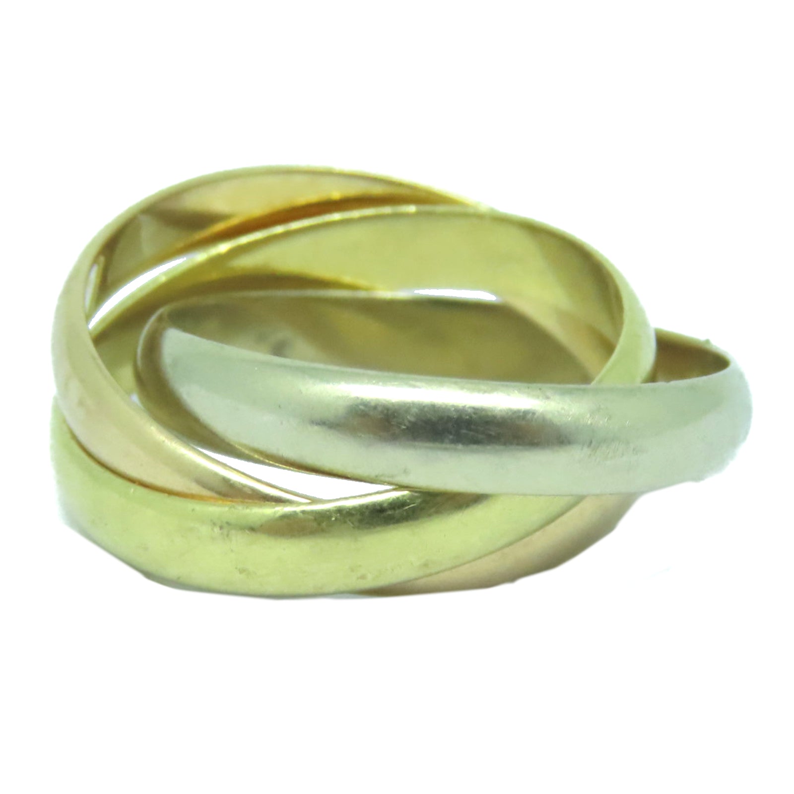 CARTIER 18K黄金/玫瑰金/白金Trinity Ring戒指US#6.75/Cartier#54