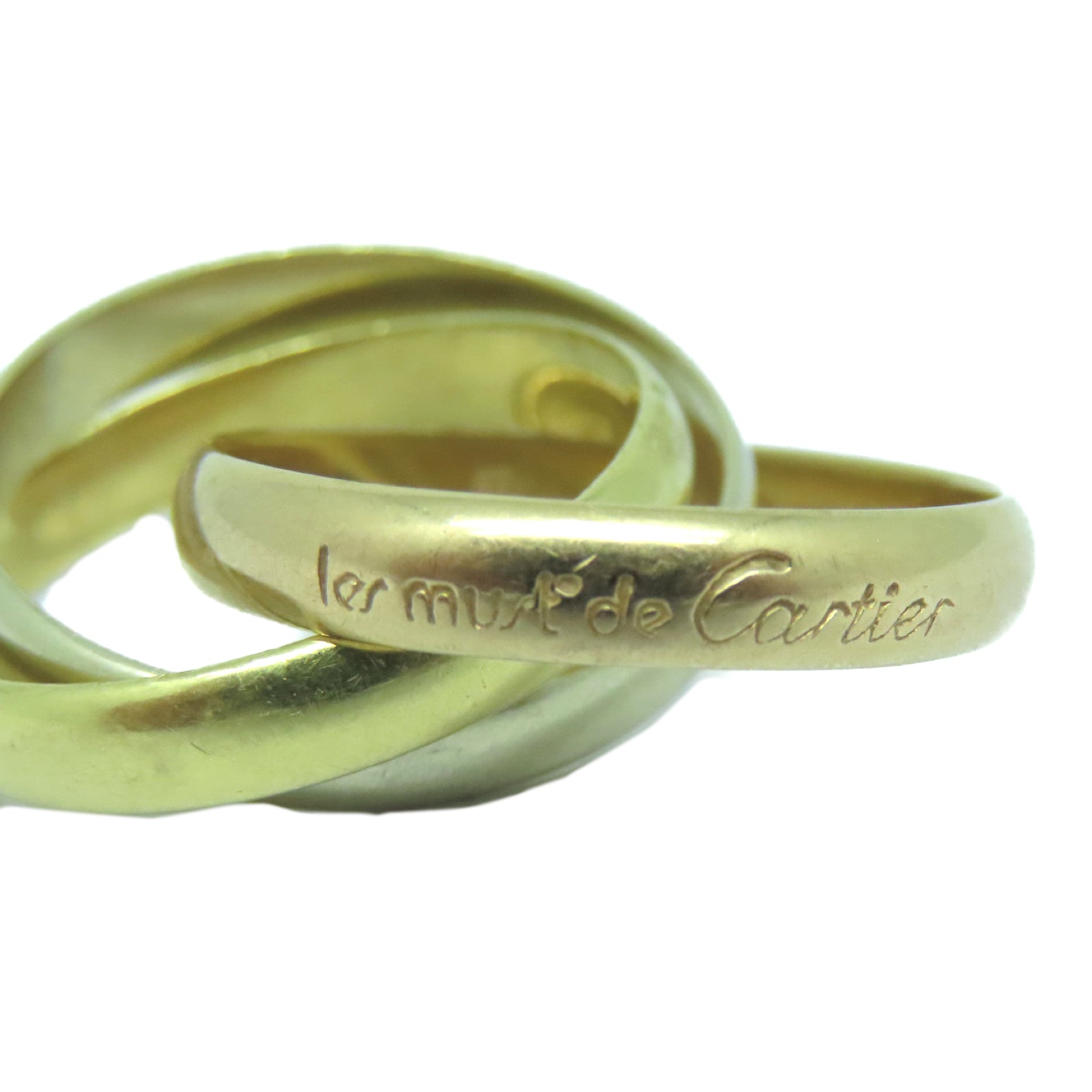 CARTIER 18K黄金/玫瑰金/白金Trinity Ring戒指US#6.75/Cartier#54
