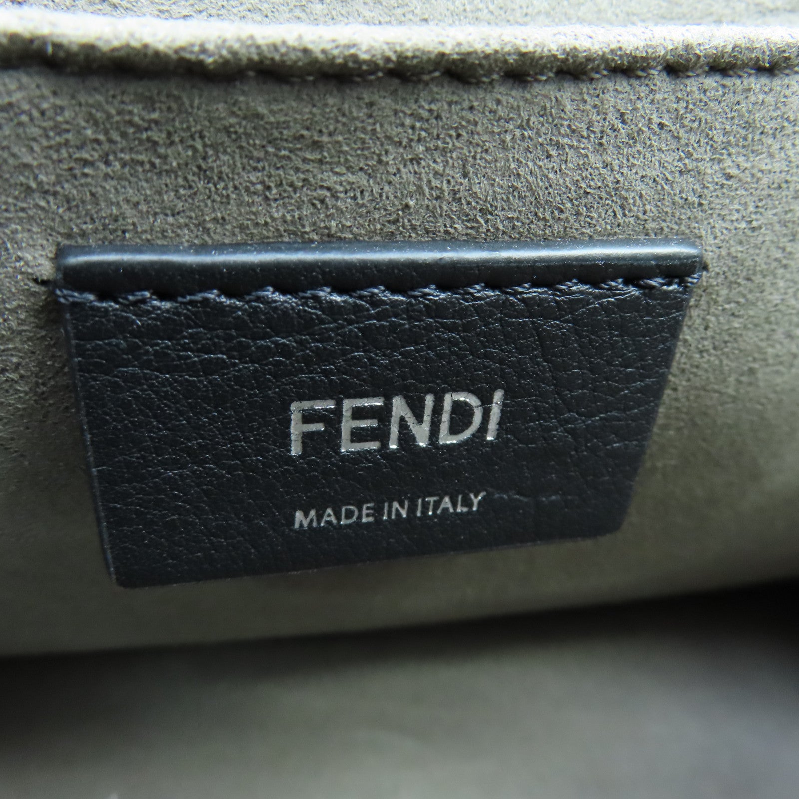 FENDI Cowhide Leather 2way Shoulder Bag Silver Buckle Handle Shoulder Bag Black