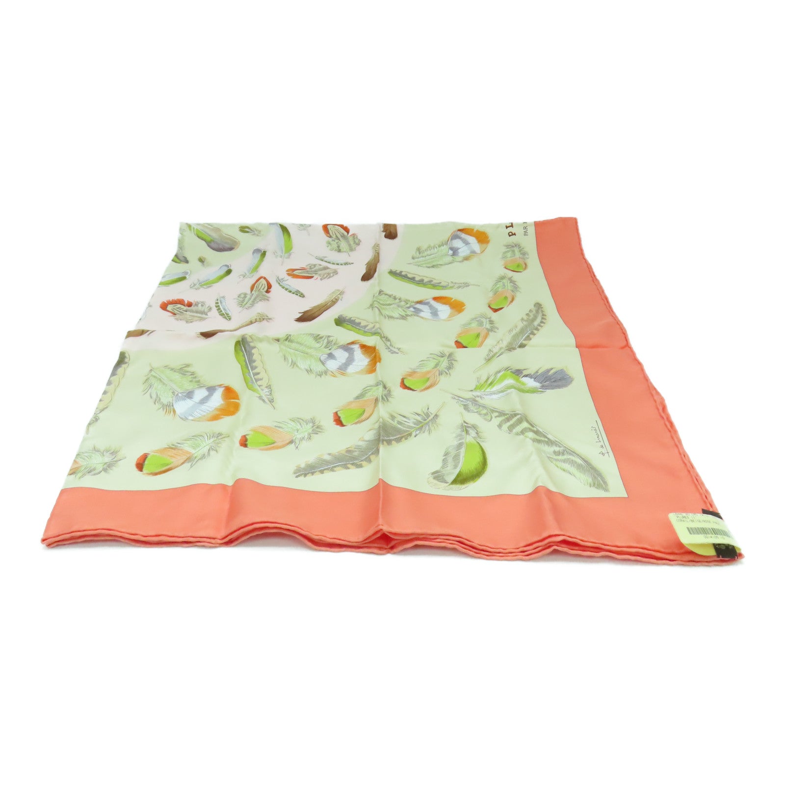 HERMES 【激減優惠】絲質Scarf 90X90絲巾橙色/米色