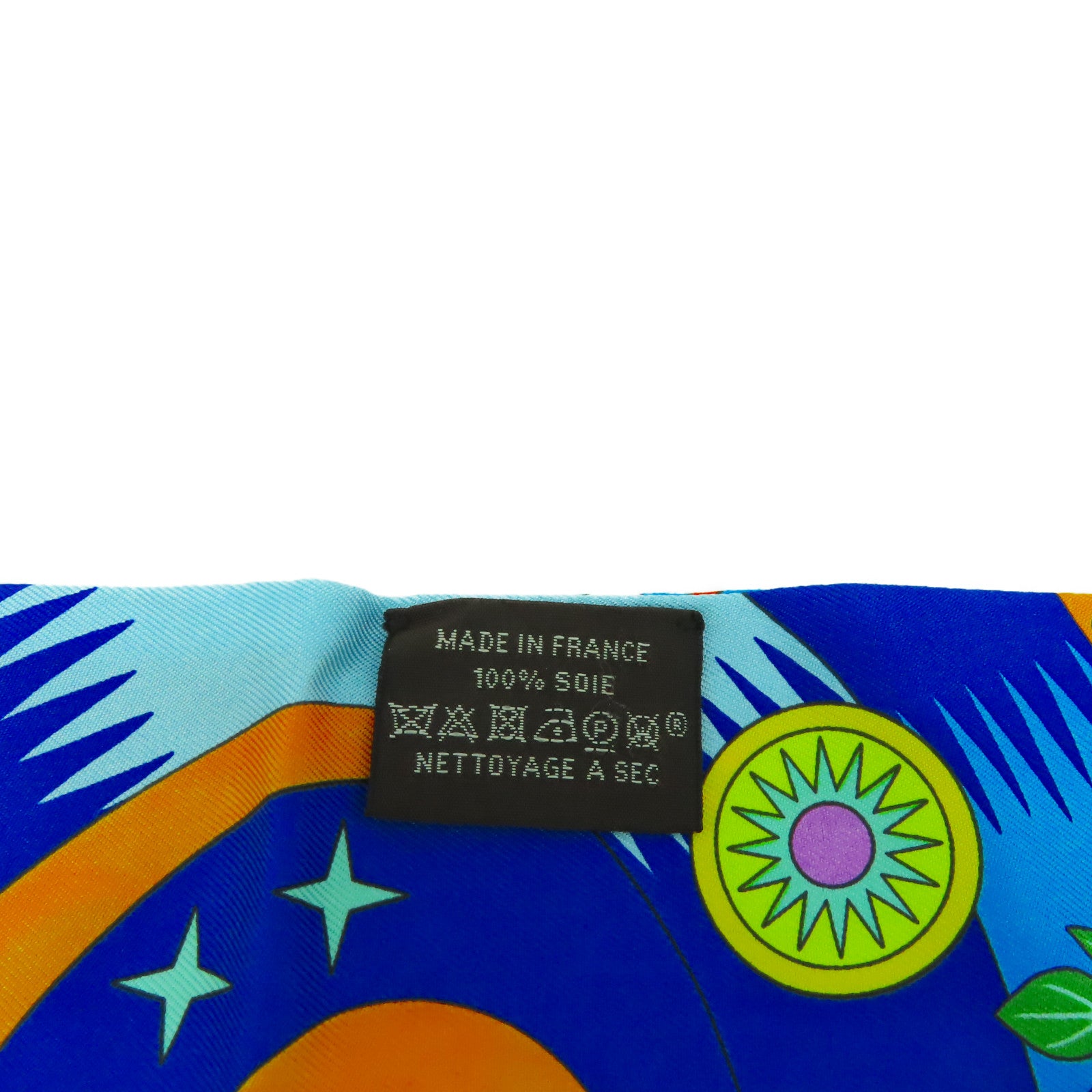 HERMES 絲質Twilly絲巾橙色/藍色