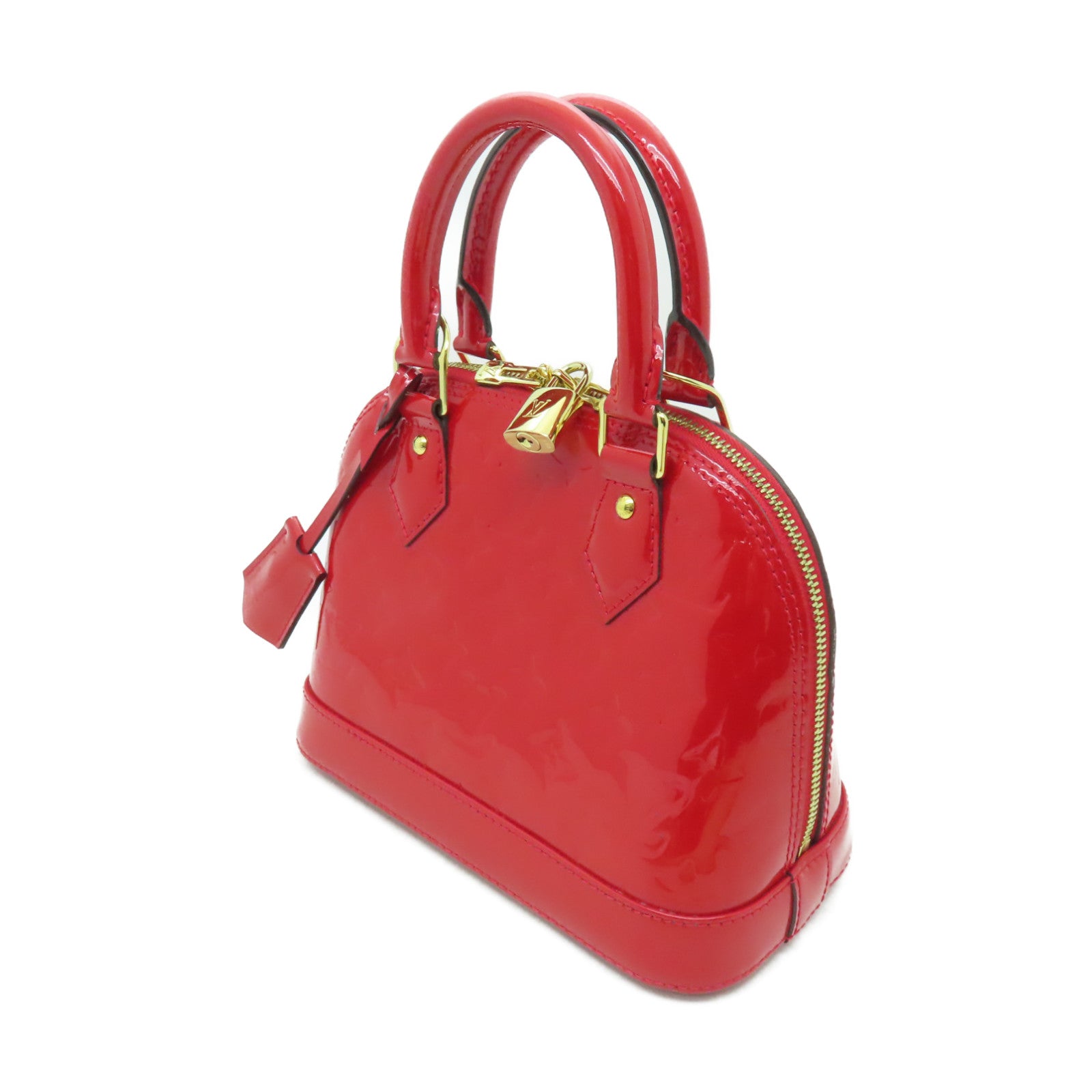 LOUIS VUITTON Vernis Alma BB金扣手挽袋紅色