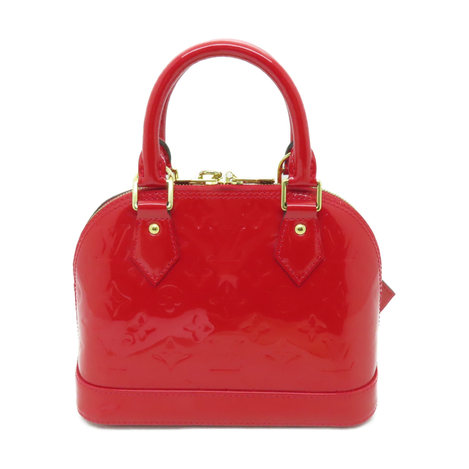 LOUIS VUITTON Vernis Alma BB金扣手挽袋紅色
