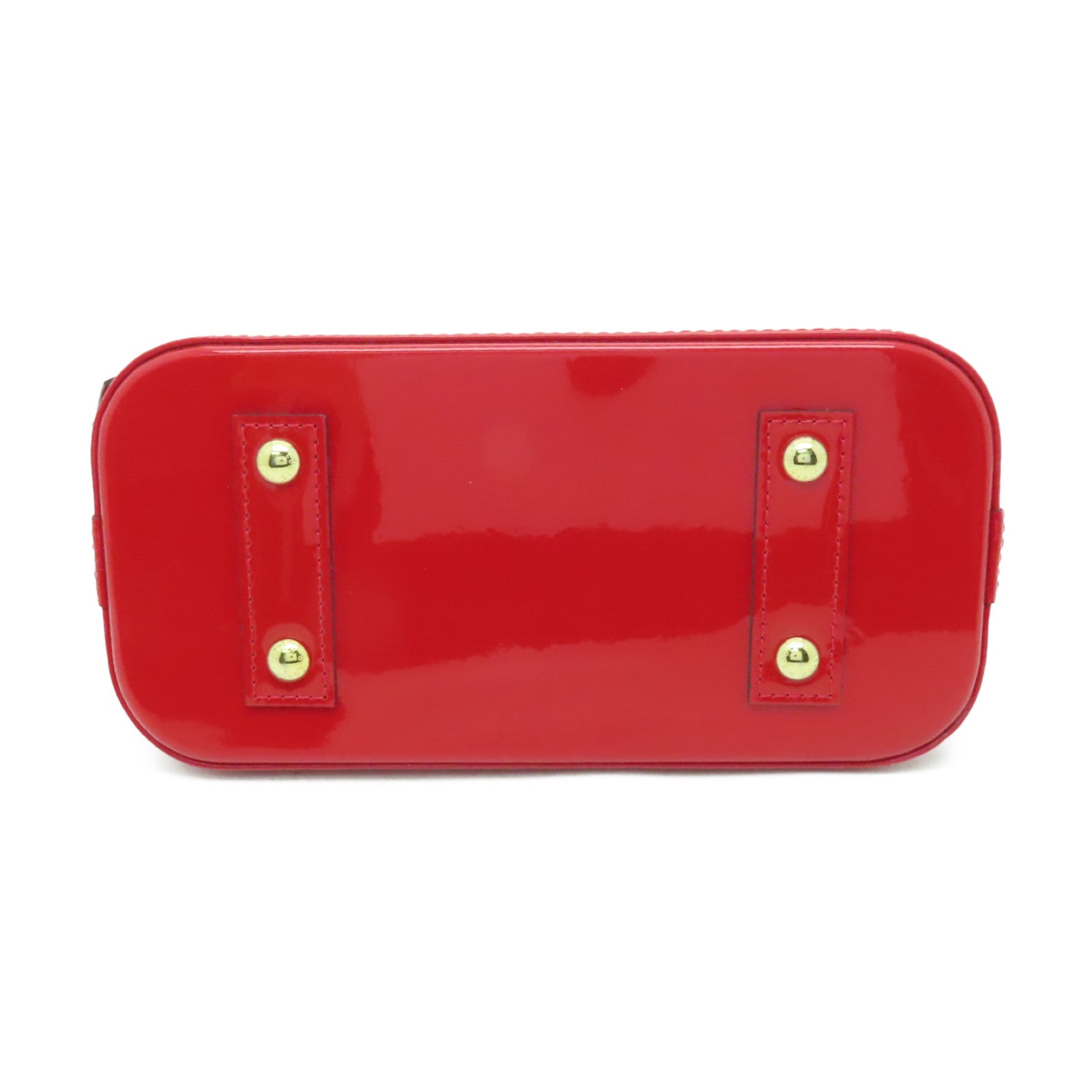 LOUIS VUITTON Vernis Alma BB金扣手挽袋紅色
