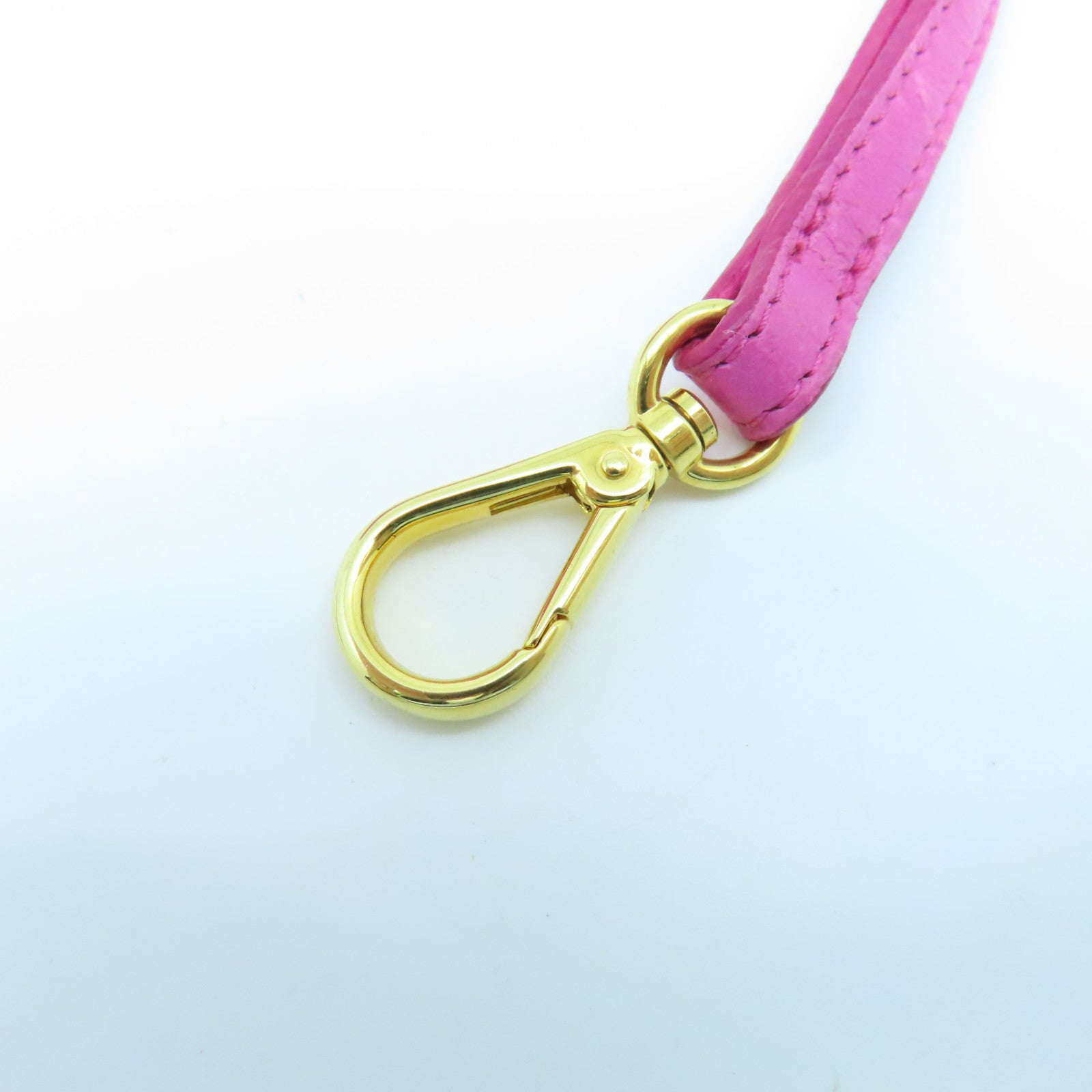 Miu Miu Cowhide Leather Pouch Gold Buckle Clutch Pink