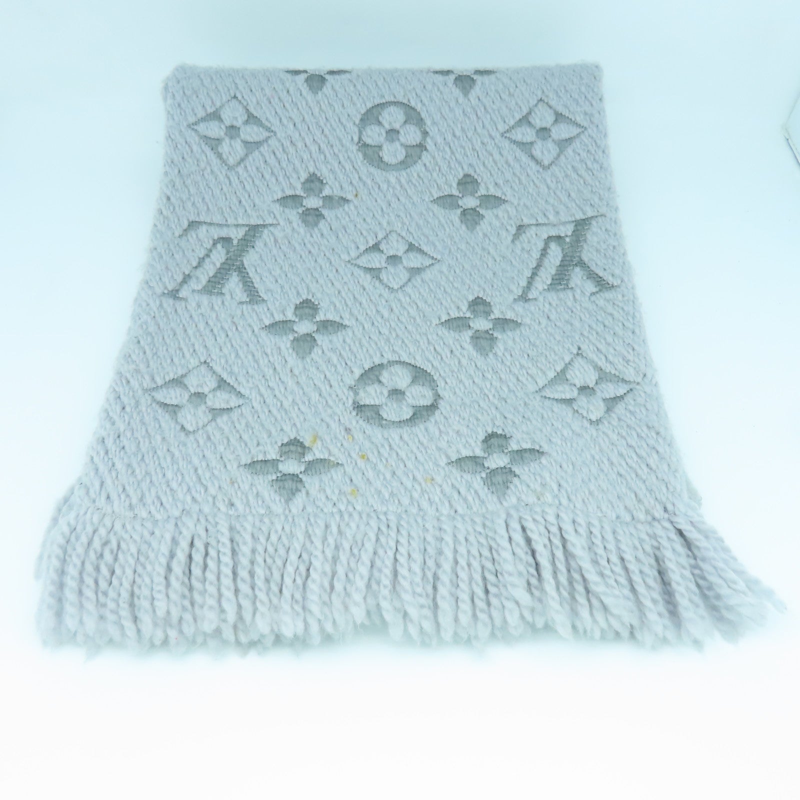LOUIS VUITTON Wool Scarf Scarf Gray