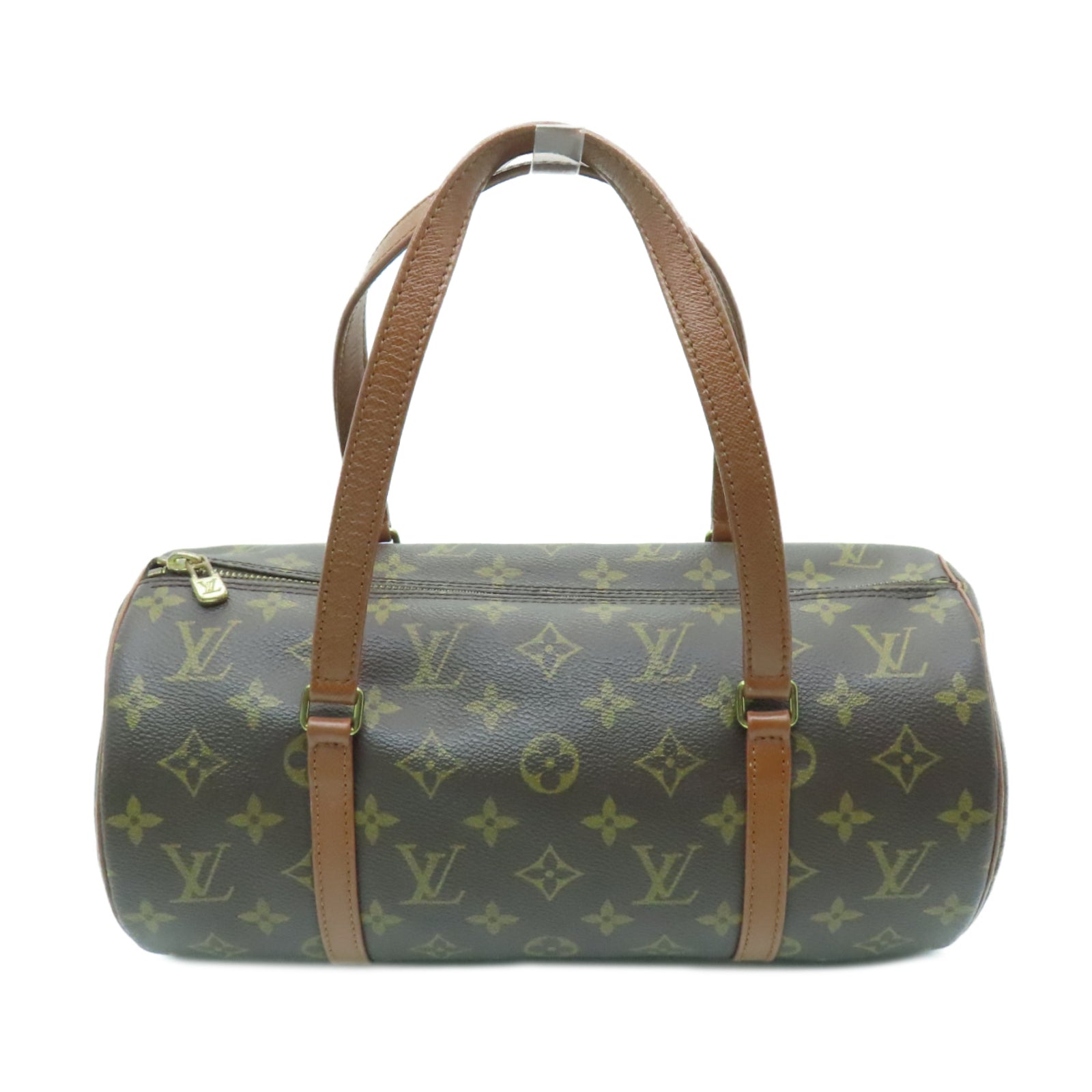 LOUIS VUITTON Monogram Papillon GM Gold Buckle Shoulder Bag Brown