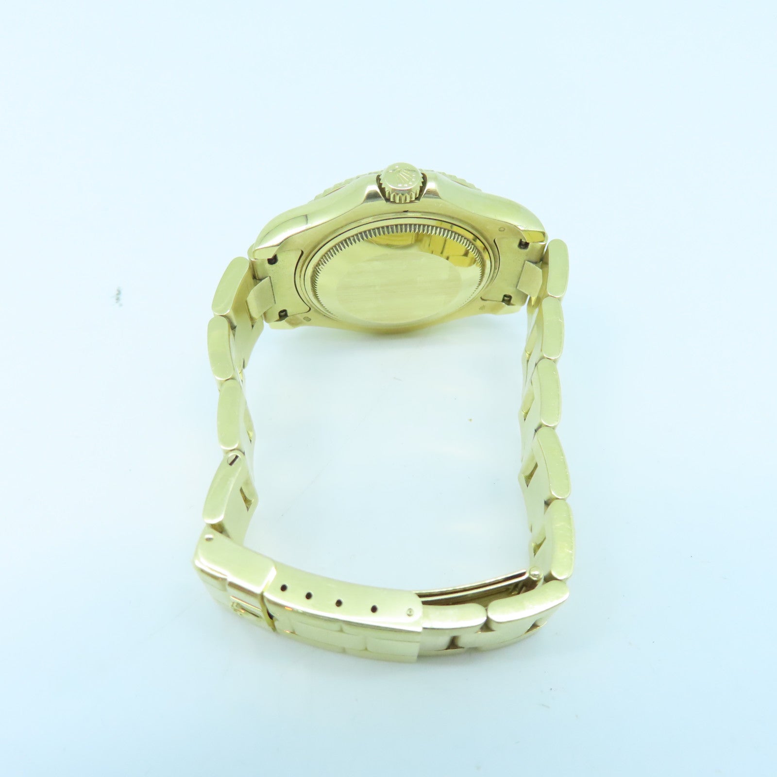 ROLEX Yacht Master 35mm 18K Yellow Gold Watch Automatic Movement Blue