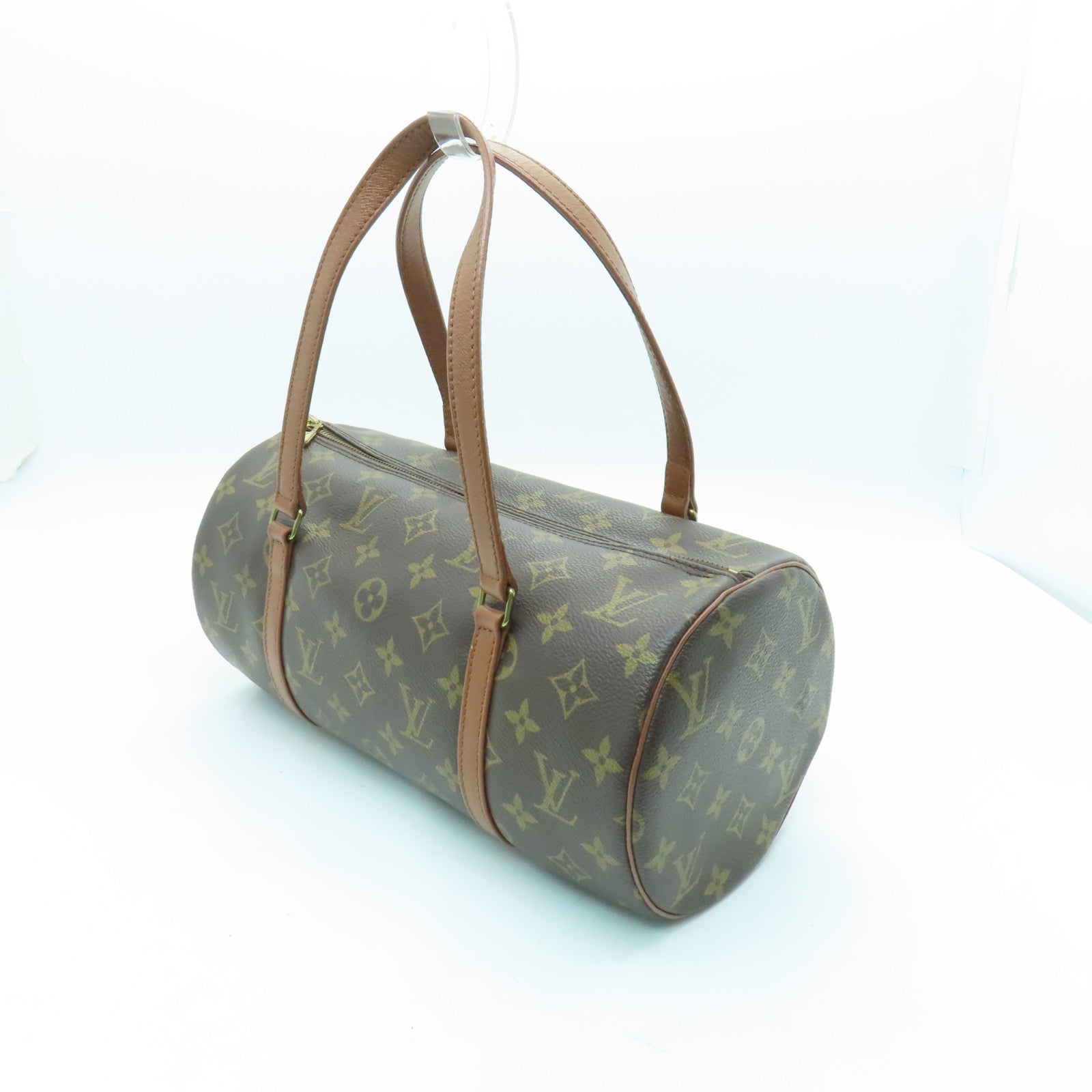 LOUIS VUITTON Monogram Papillon GM Gold Buckle Shoulder Bag Brown
