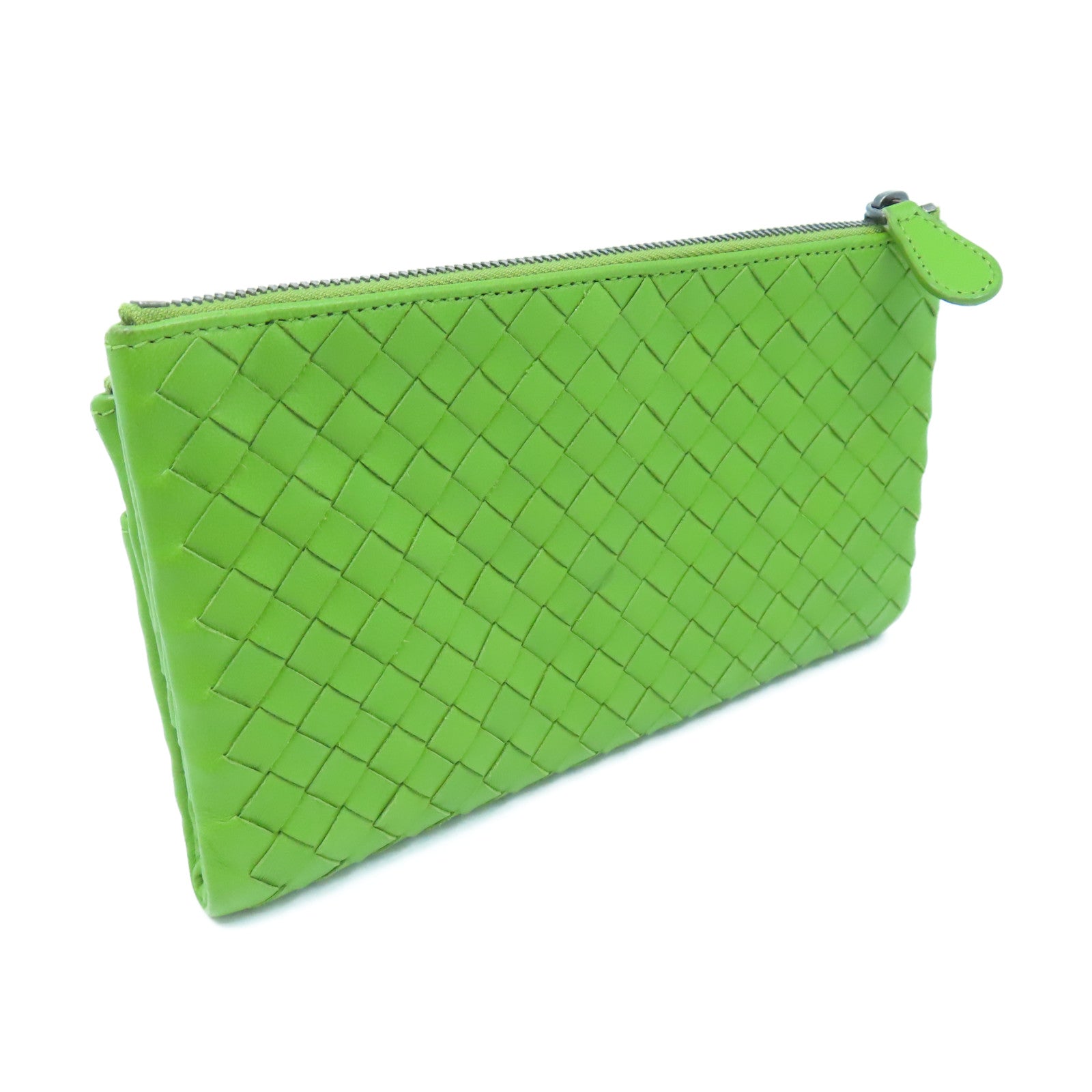 BOTTEGA VENETA Textured Leather Long Wallet Long Wallet Green