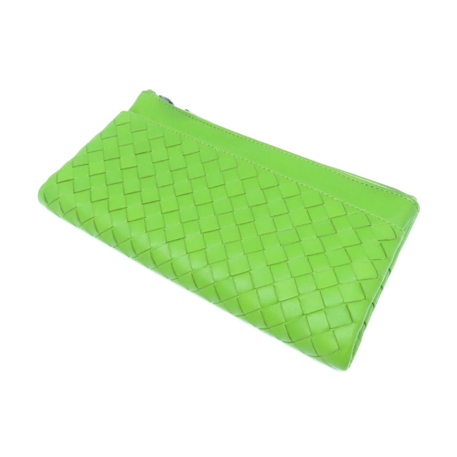 BOTTEGA VENETA Textured Leather Long Wallet Long Wallet Green