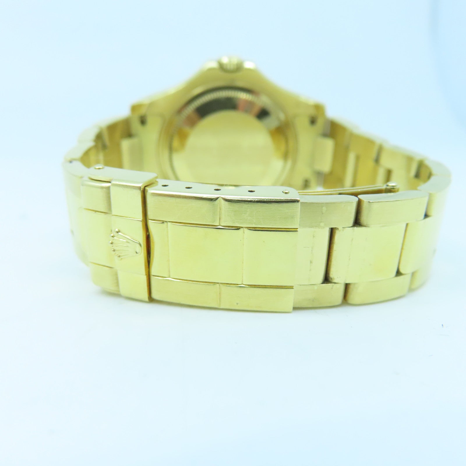 ROLEX Yacht Master 35mm 18K Yellow Gold Watch Automatic Movement Blue