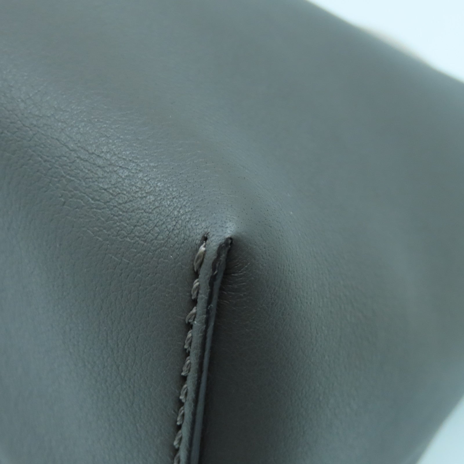 FENDI Leather By The Way Silver Buckle Shoulder Bag Gray