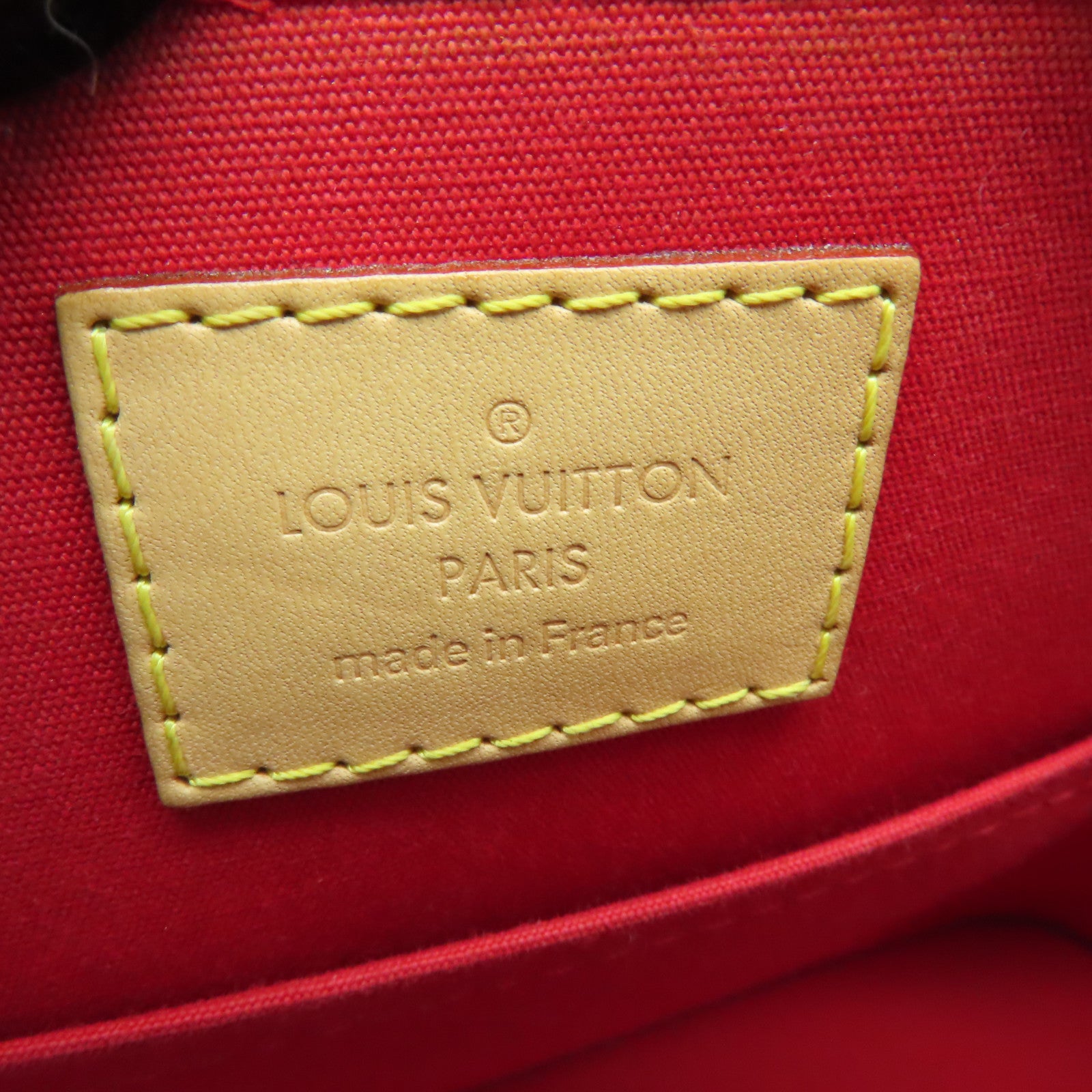 LOUIS VUITTON Vernis Alma BB金扣手挽袋紅色