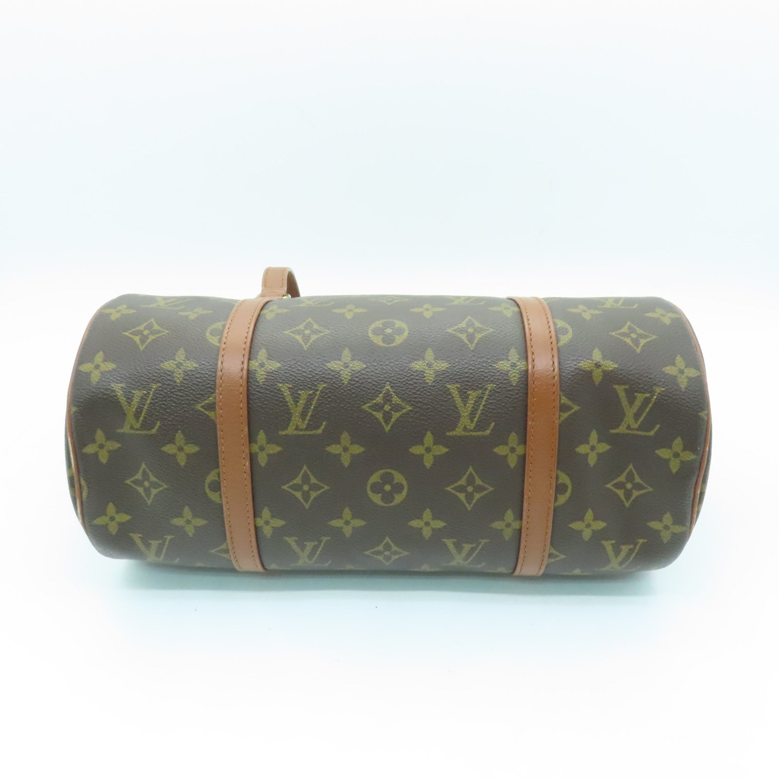 LOUIS VUITTON Monogram Papillon GM Gold Buckle Shoulder Bag Brown