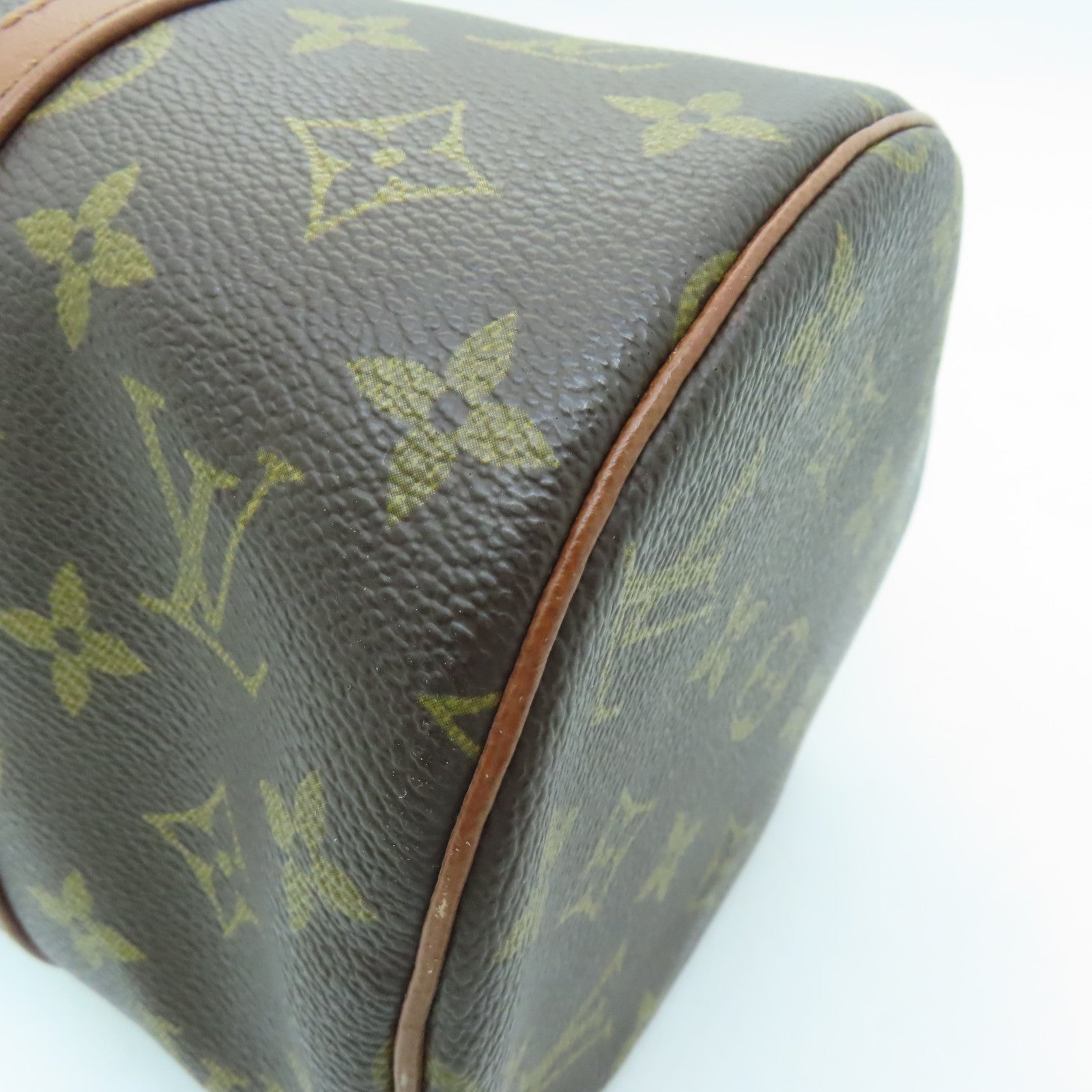 LOUIS VUITTON Monogram Papillon GM Gold Buckle Shoulder Bag Brown