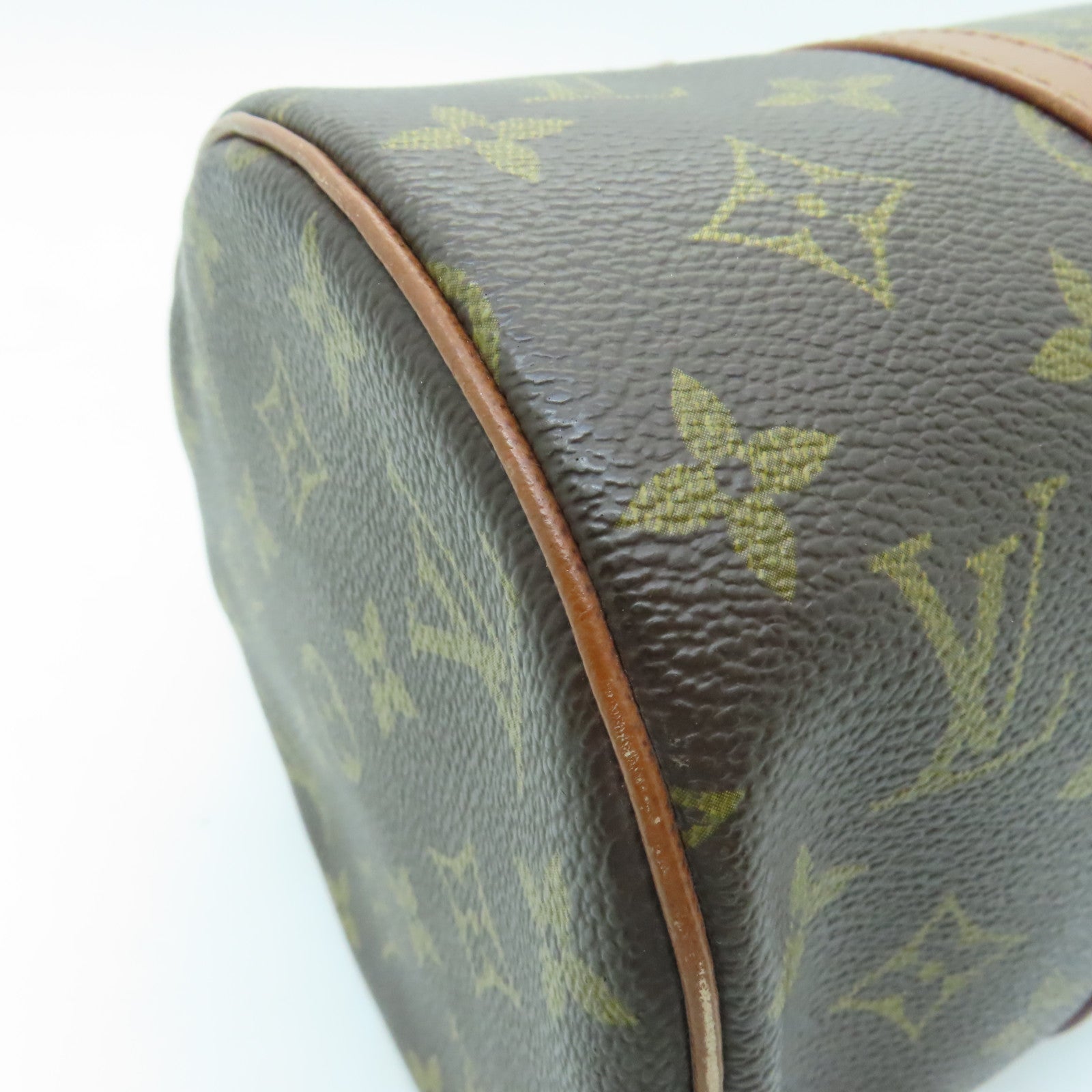 LOUIS VUITTON Monogram Papillon GM Gold Buckle Shoulder Bag Brown