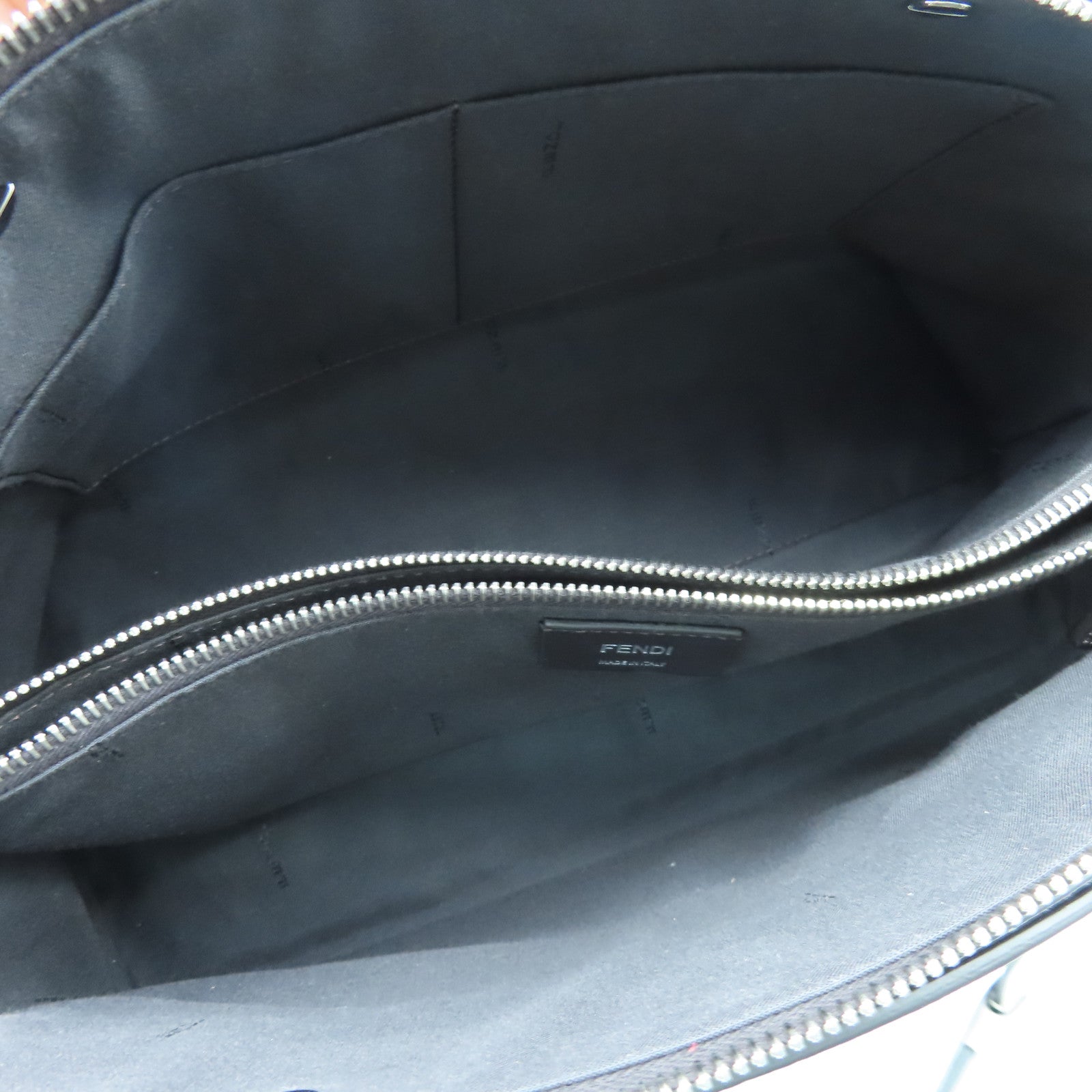 FENDI Leather By The Way Silver Buckle Shoulder Bag Gray