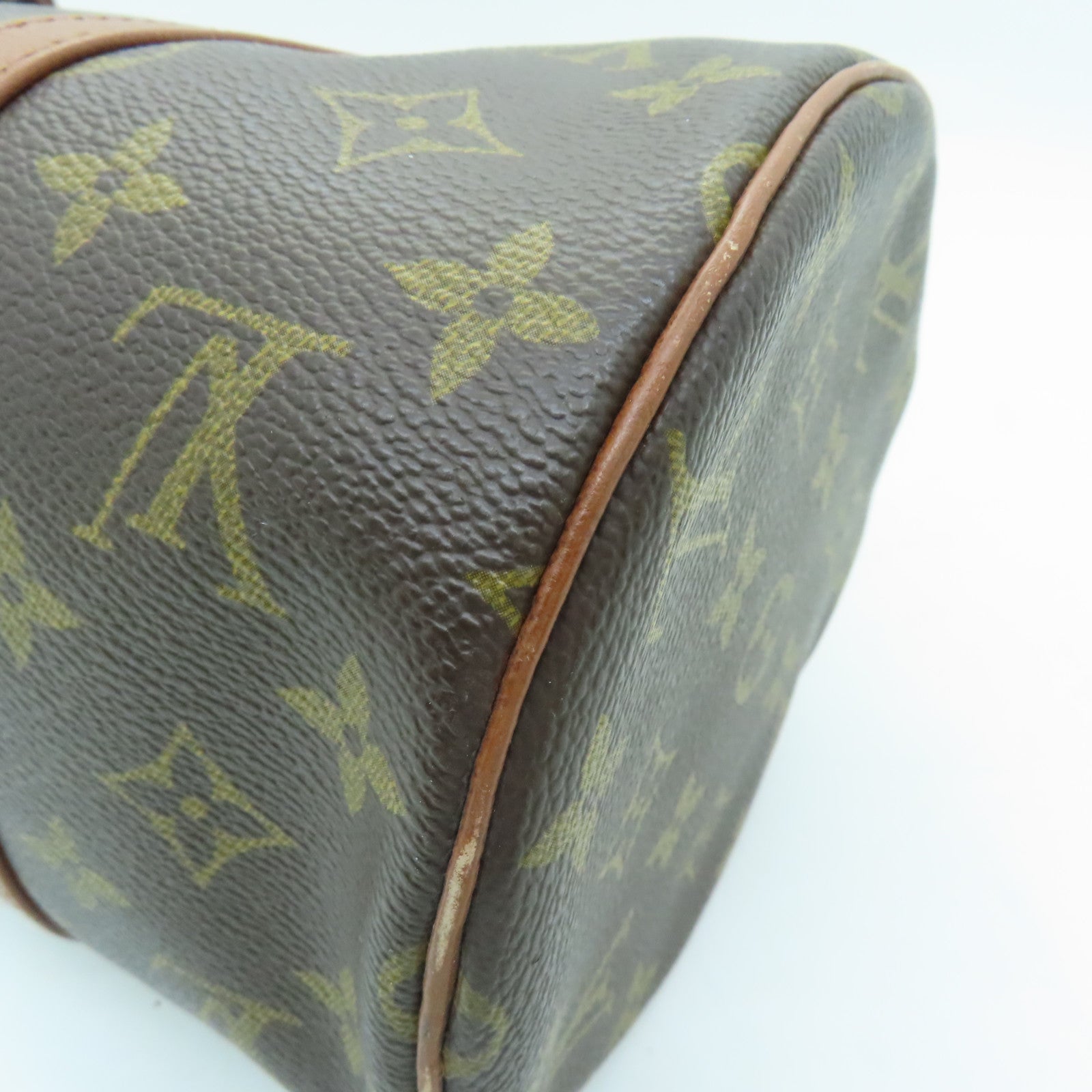 LOUIS VUITTON Monogram Papillon GM Gold Buckle Shoulder Bag Brown