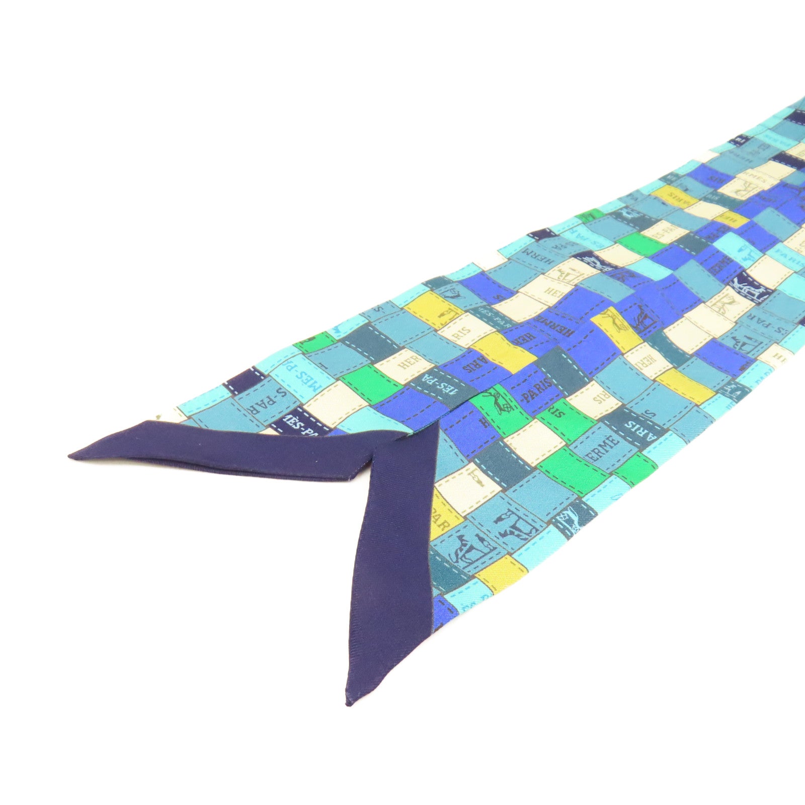 HERMES 【激減優惠】絲質Twilly Scarf絲巾藍色/綠色/彩色