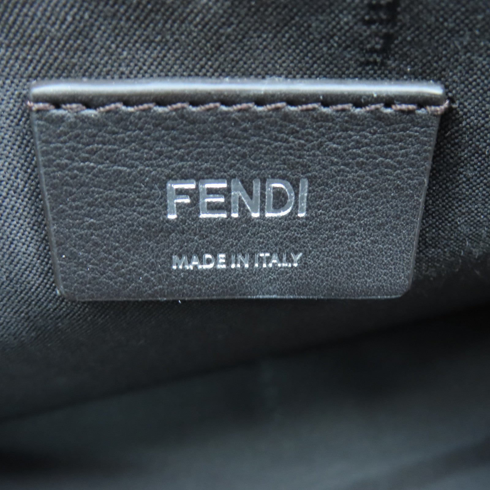 FENDI Leather By The Way Silver Buckle Shoulder Bag Gray